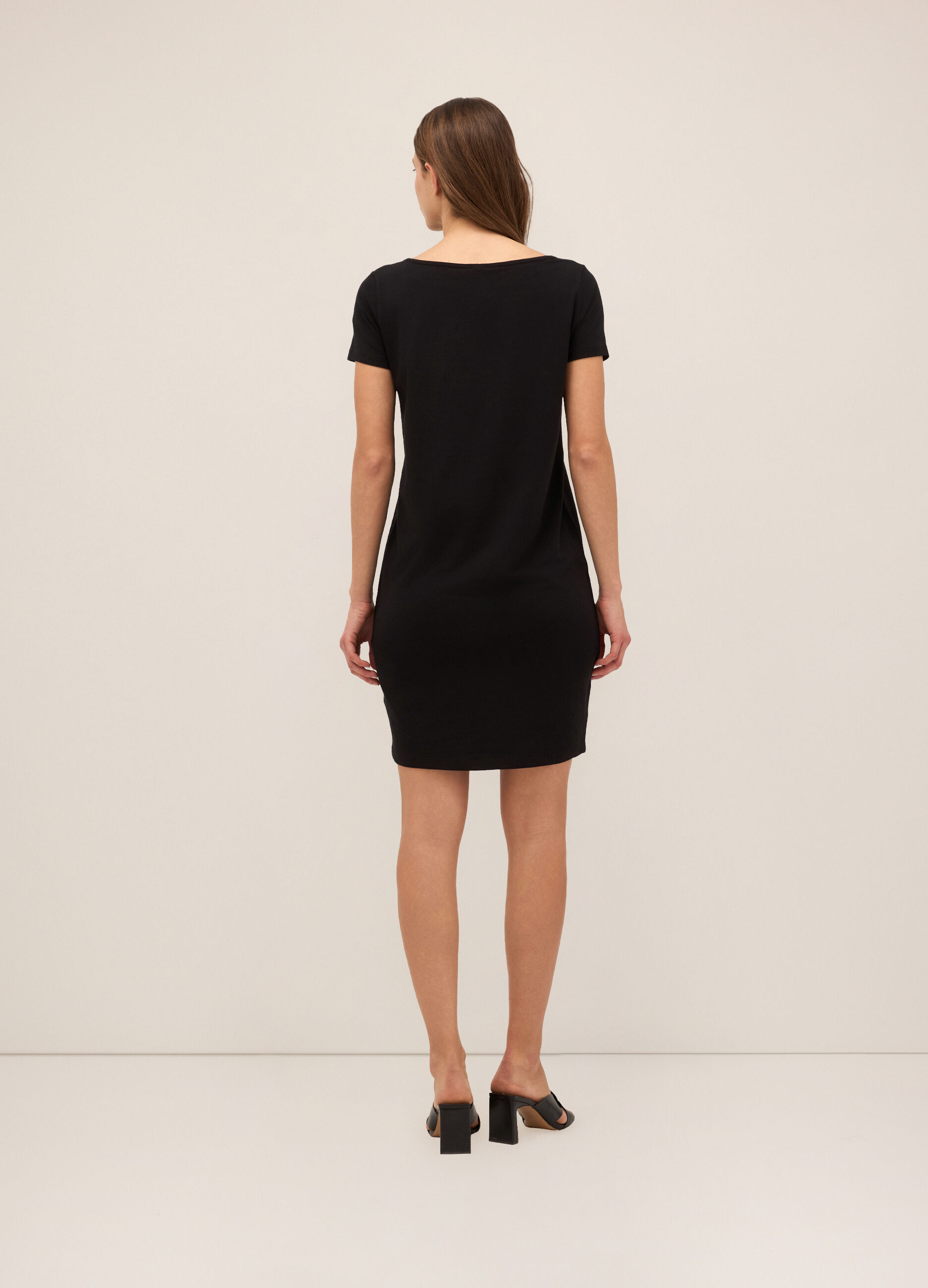 Abito corto in cotone stretch donna_1