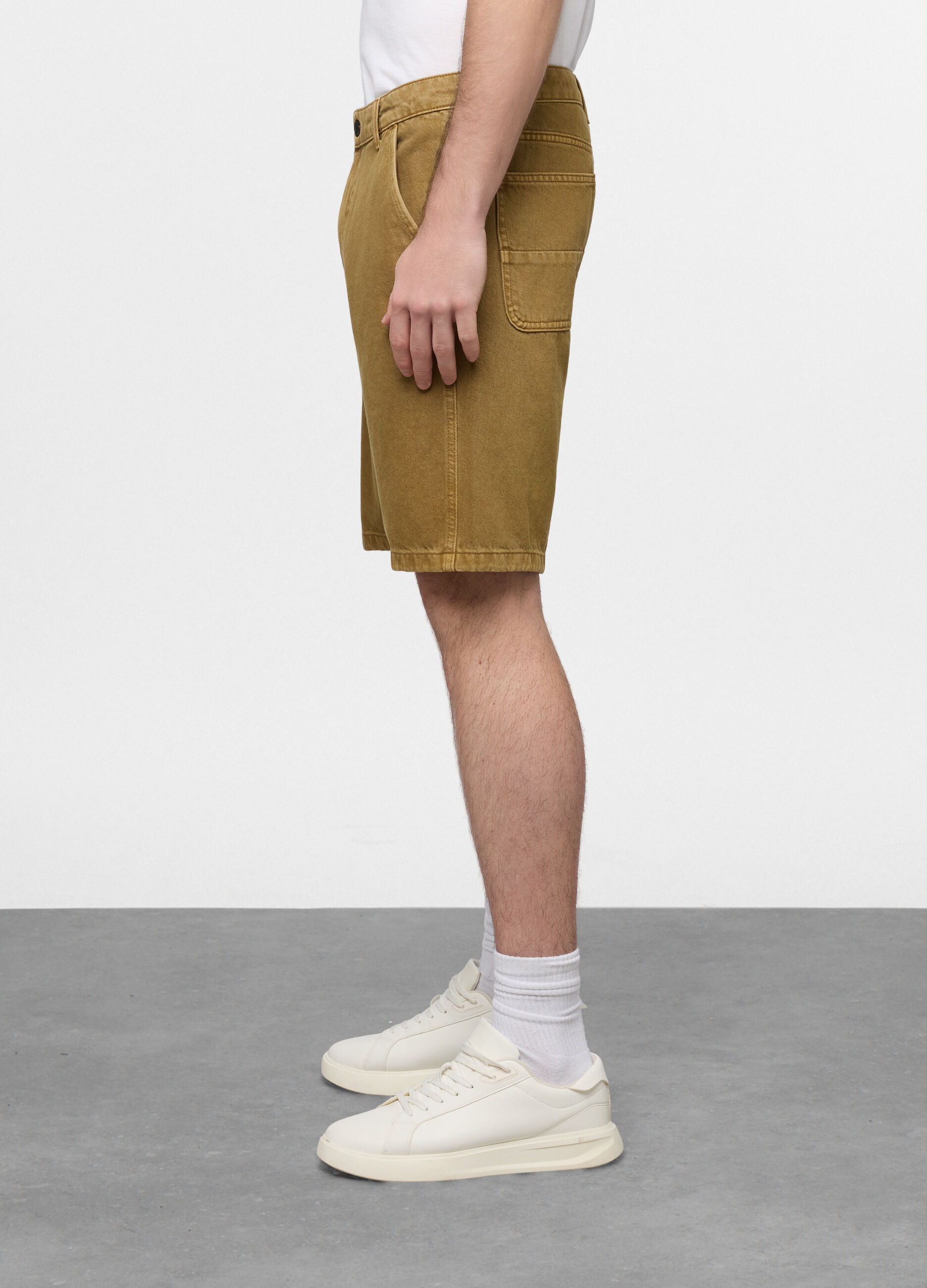 Jeans bermuda in twill di cotone uomo_1