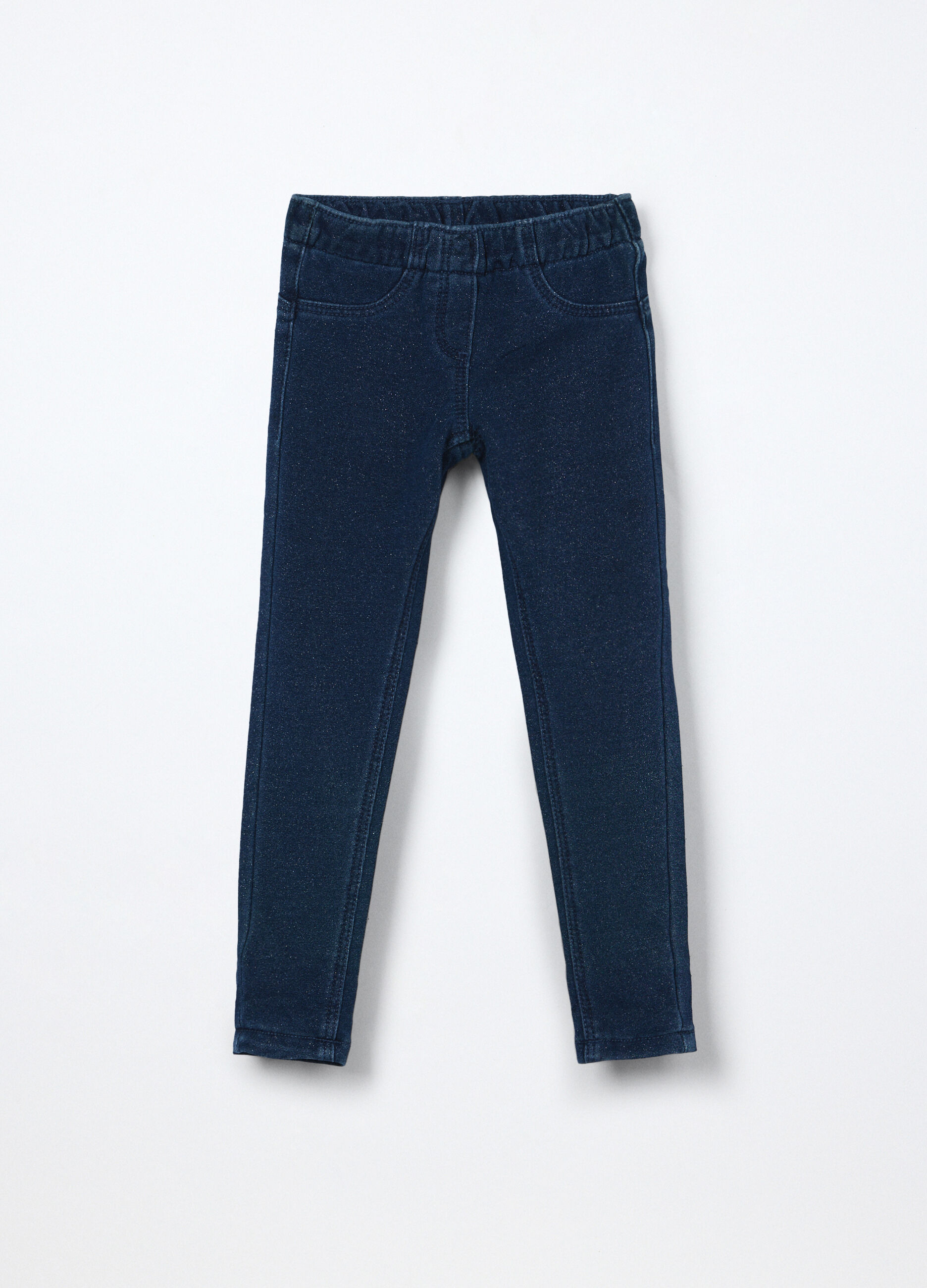 Jeggings in french terry denim bambina_0