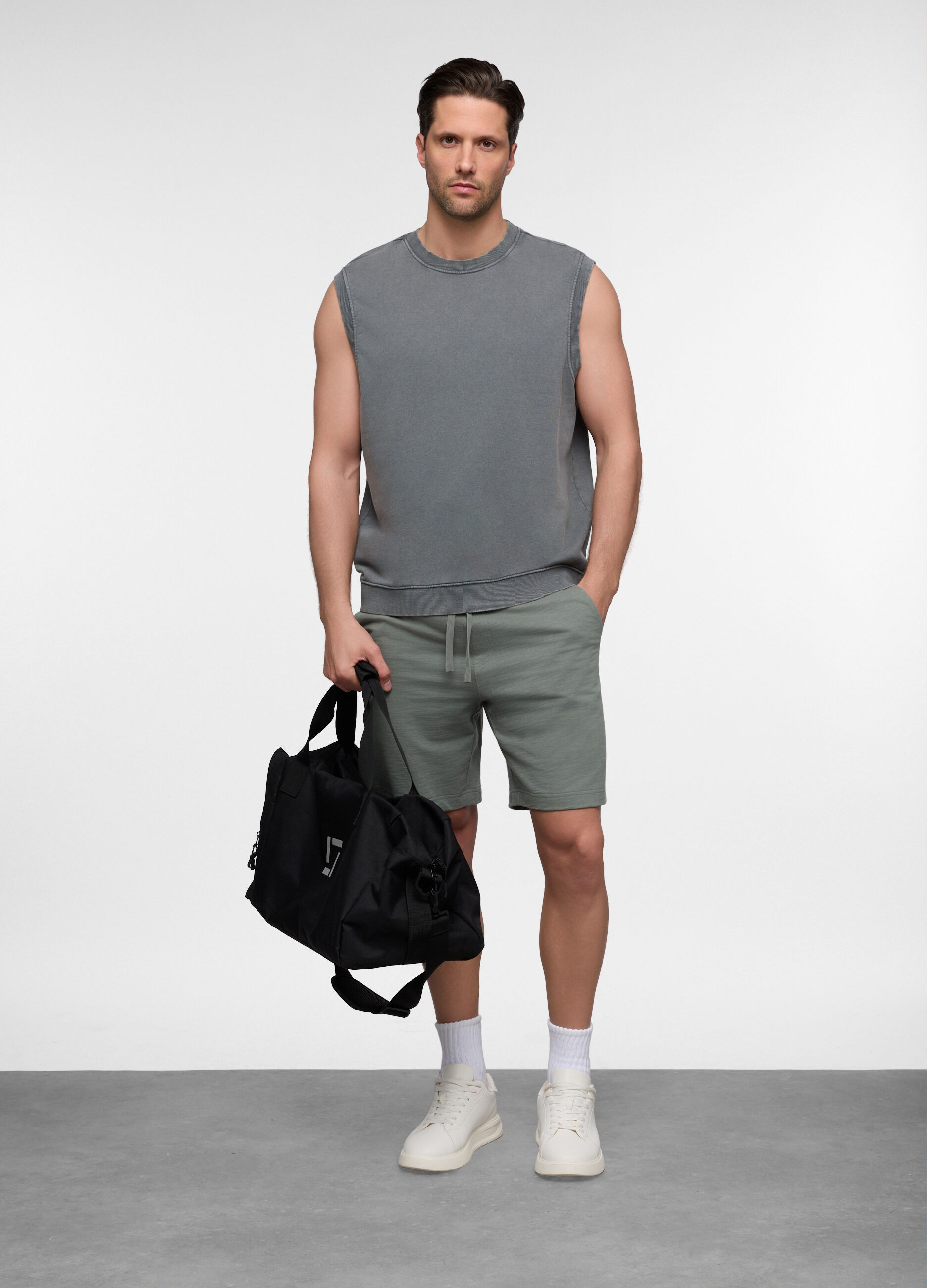 Canotta relaxed fit in misto cotone uomo_0