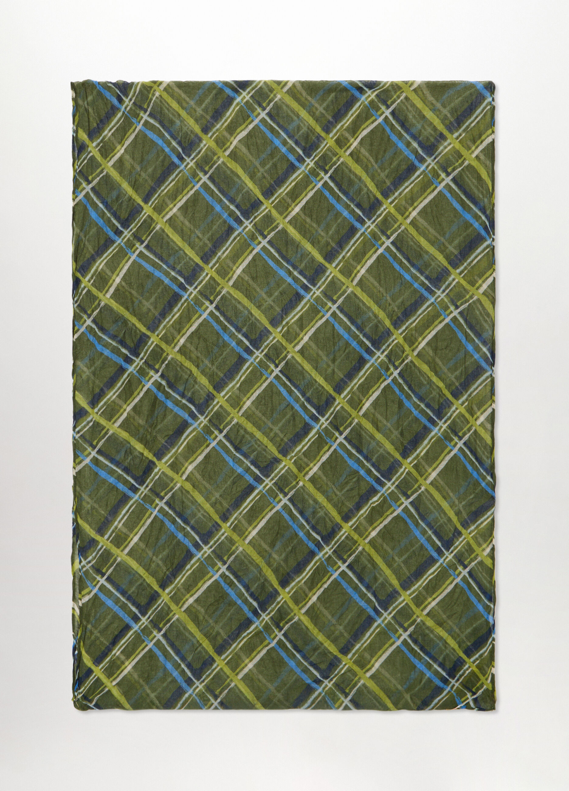 Foulard crinkle a quadri donna_0