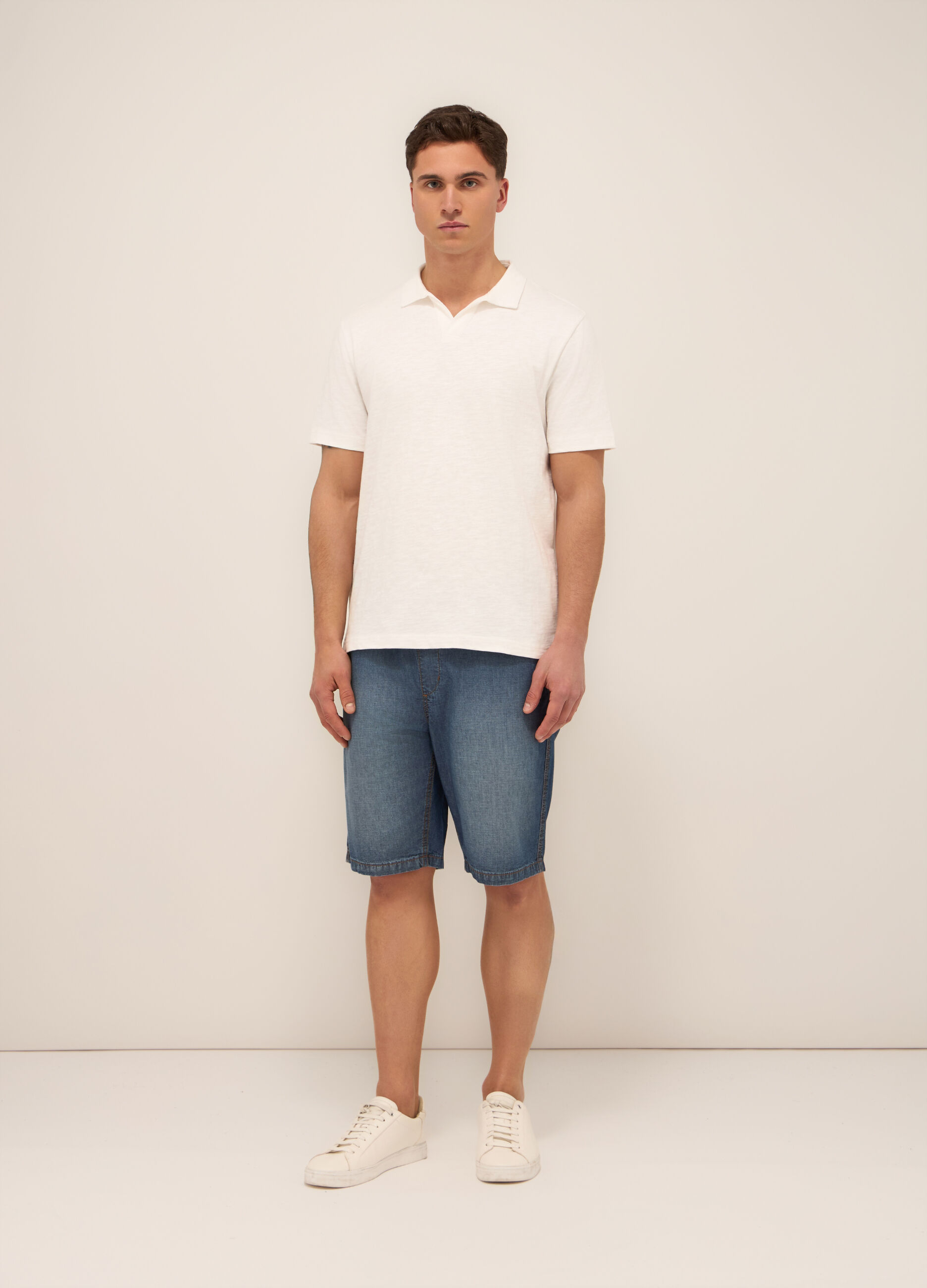 Shorts in denim di cotone uomo_0