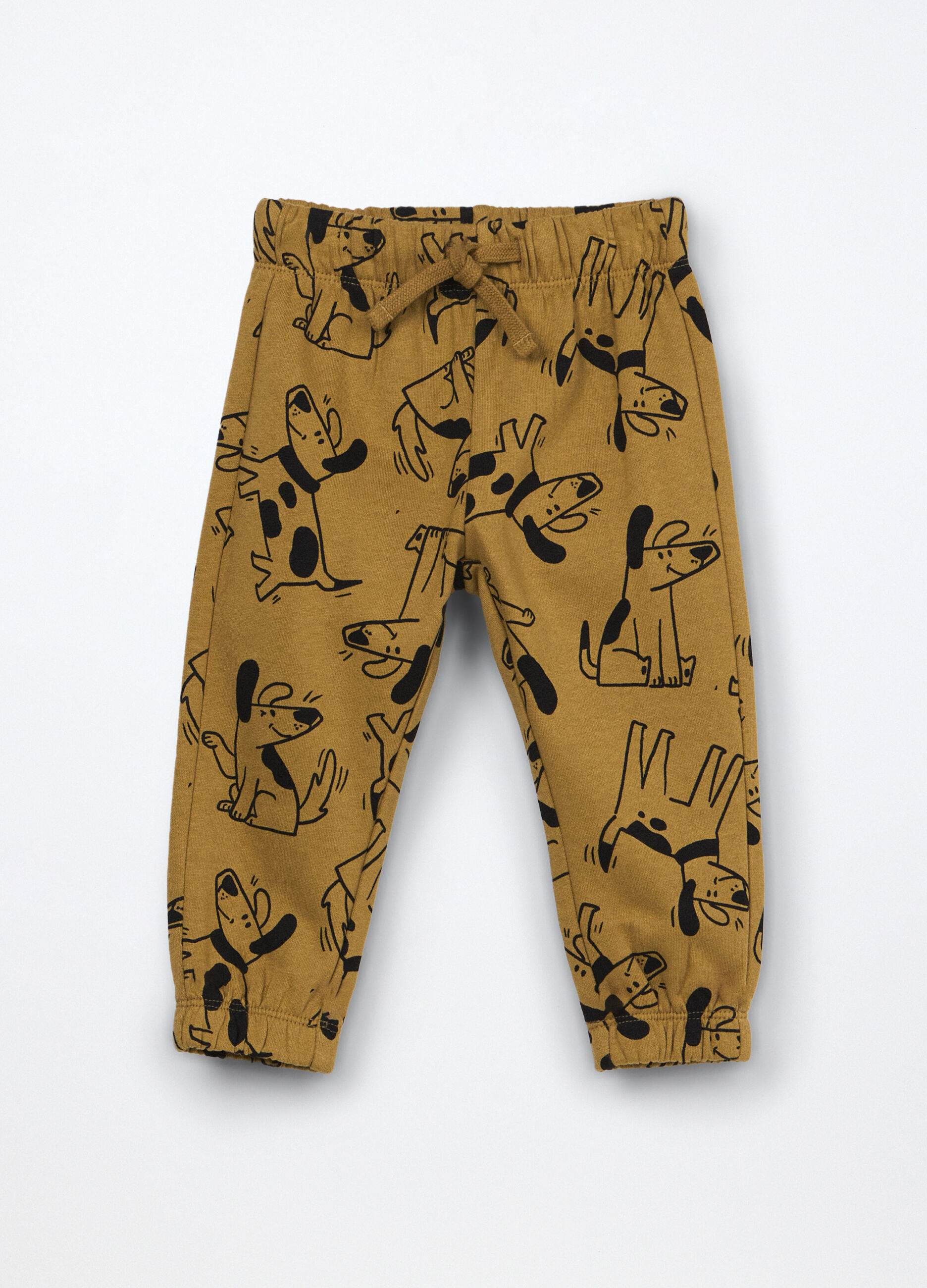 Jogger in puro cotone fleece neonato_0