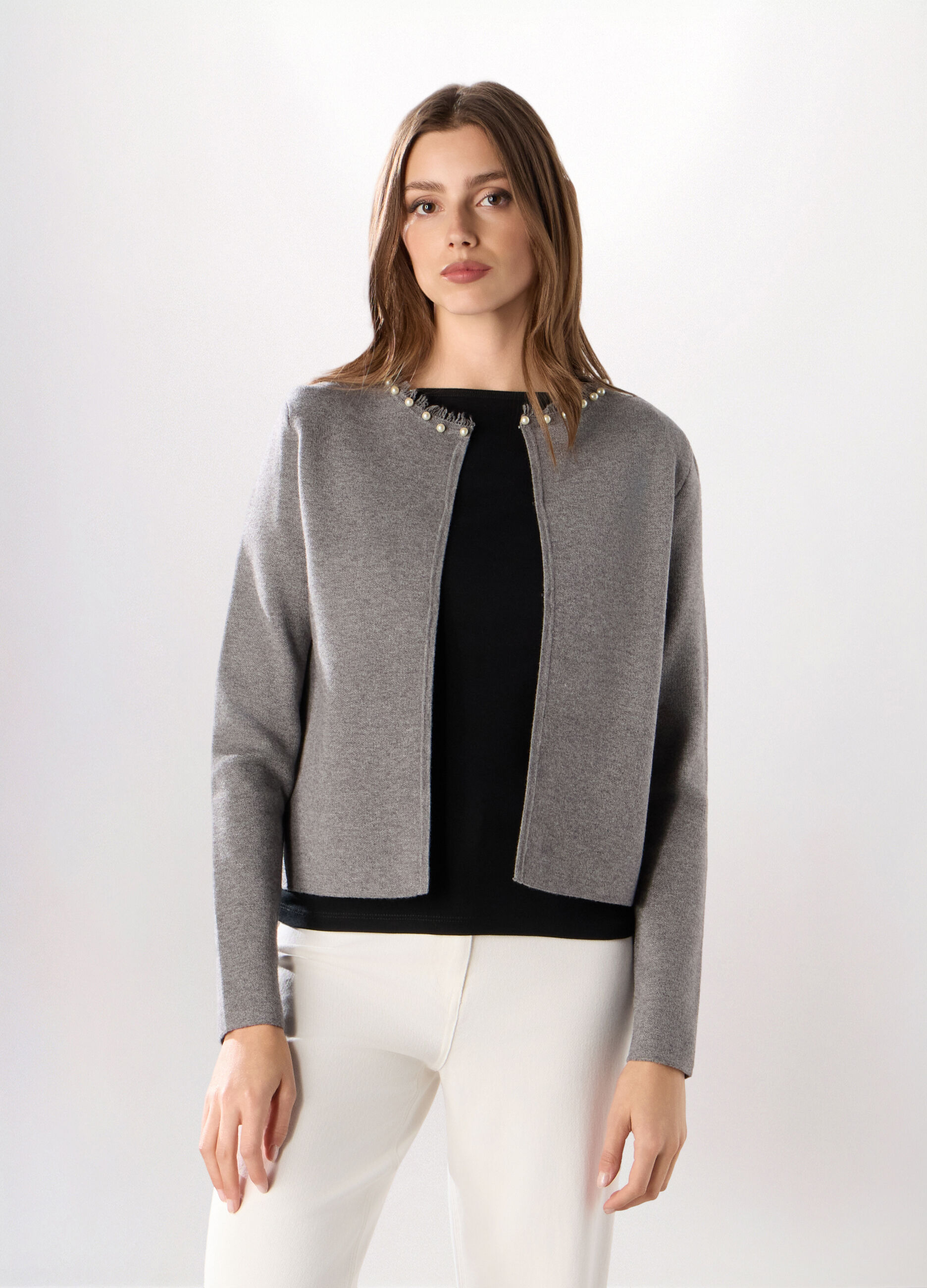 Cardigan tricot misto viscosa donna_0