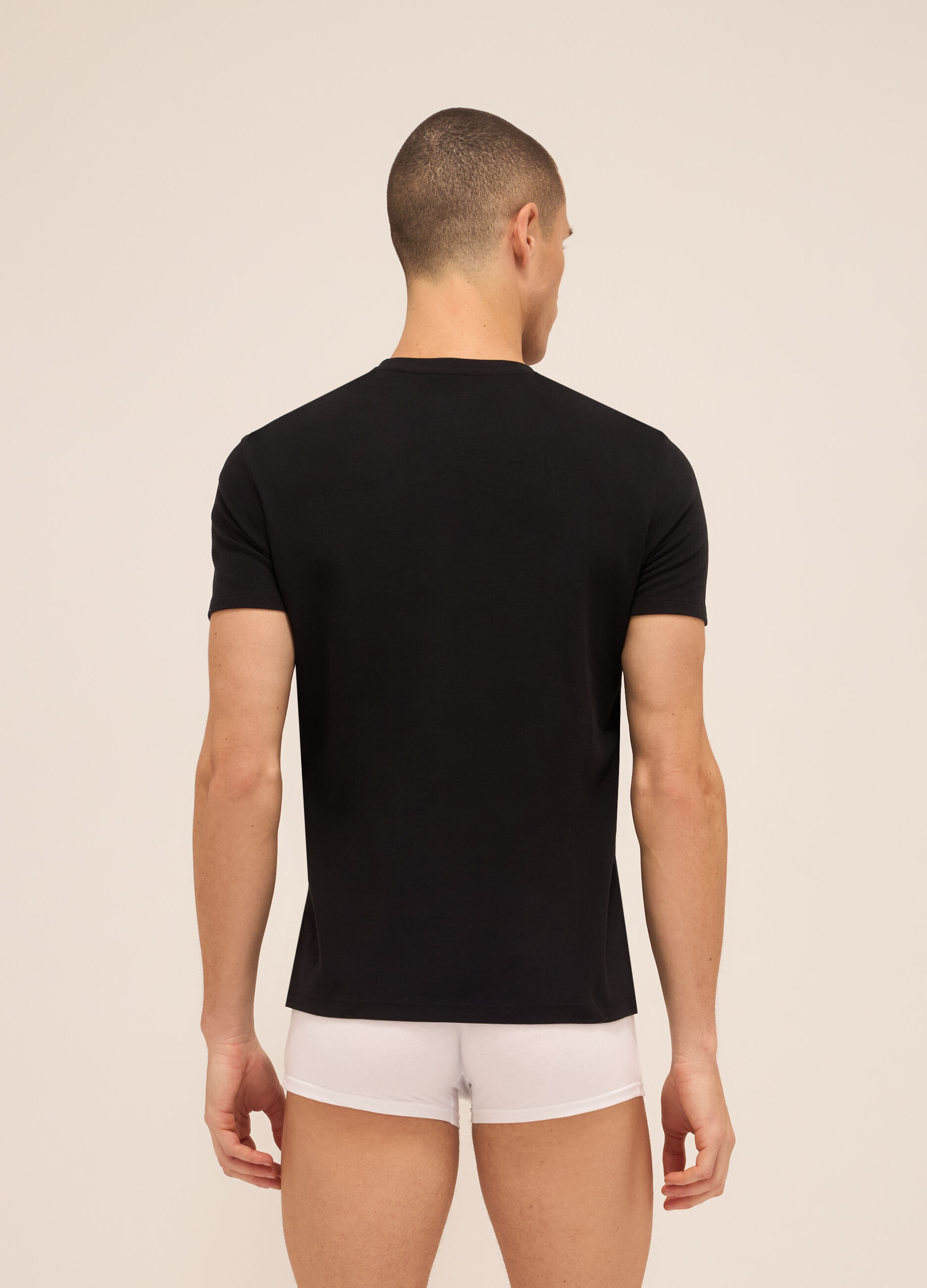 T-shirt girocollo in puro cotone uomo_1