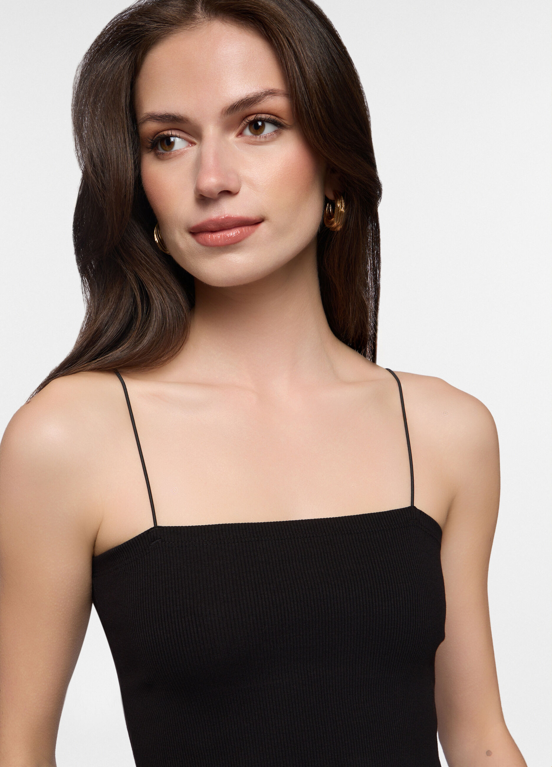 Canotta fitted in costina stretch donna_2