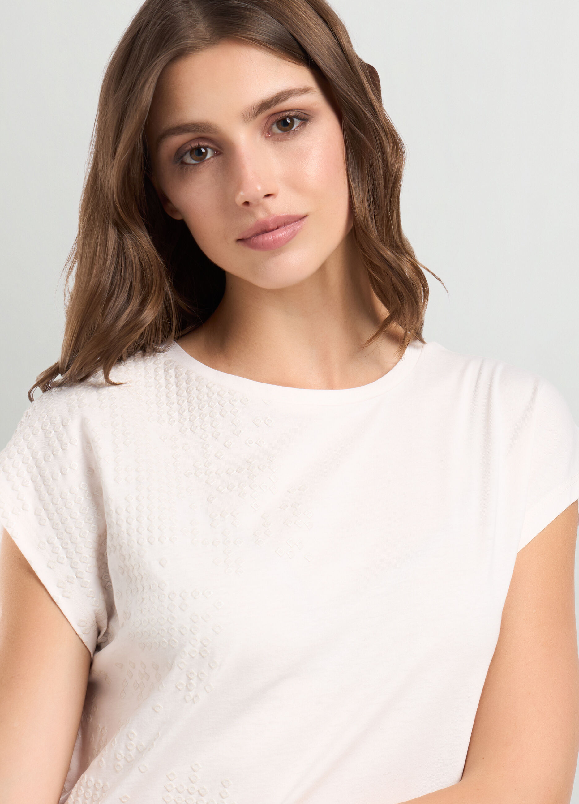 T-shirt in jersey di puro cotone donna_2