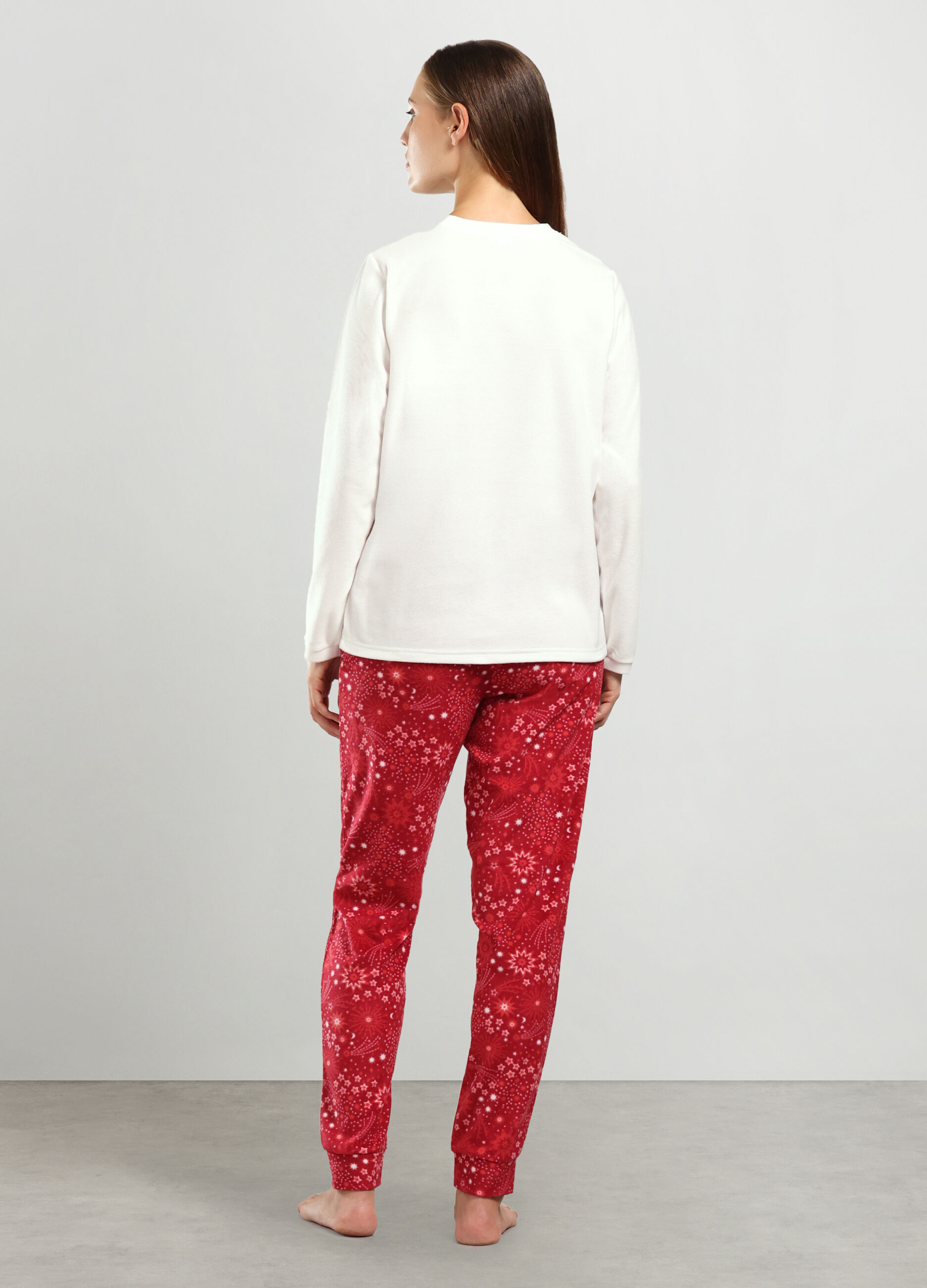 Set pigiama lungo in pile donna_1