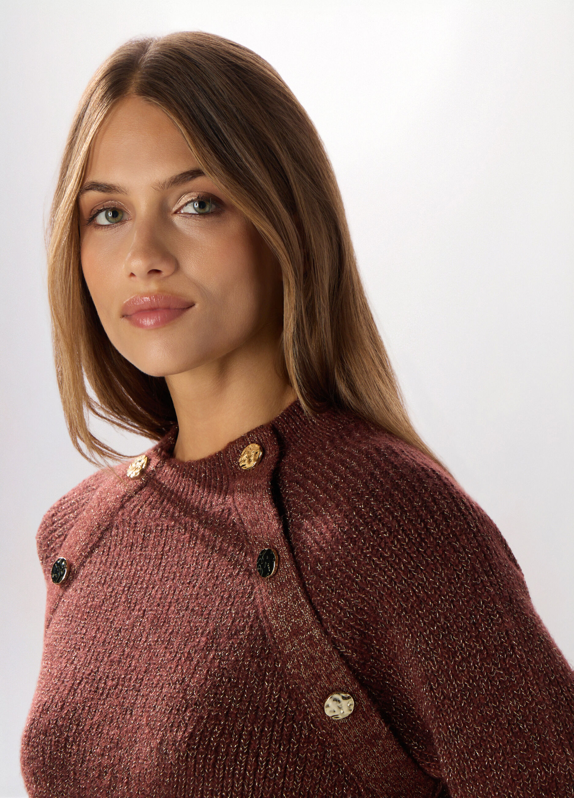 Pullover misto lana e filo lurex donna_2