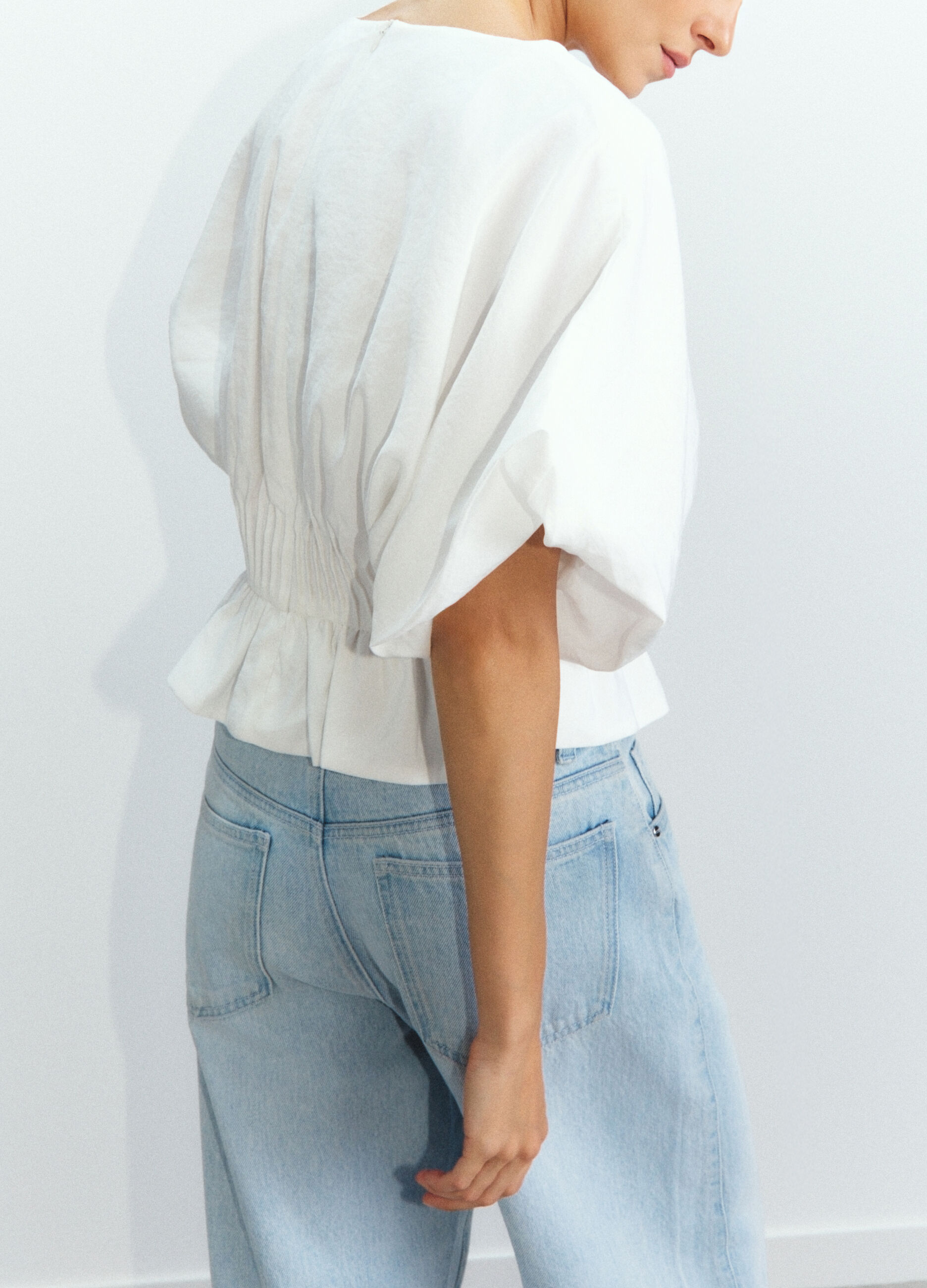 Blusa Fit Regular con scollo a V misto modal donna_2