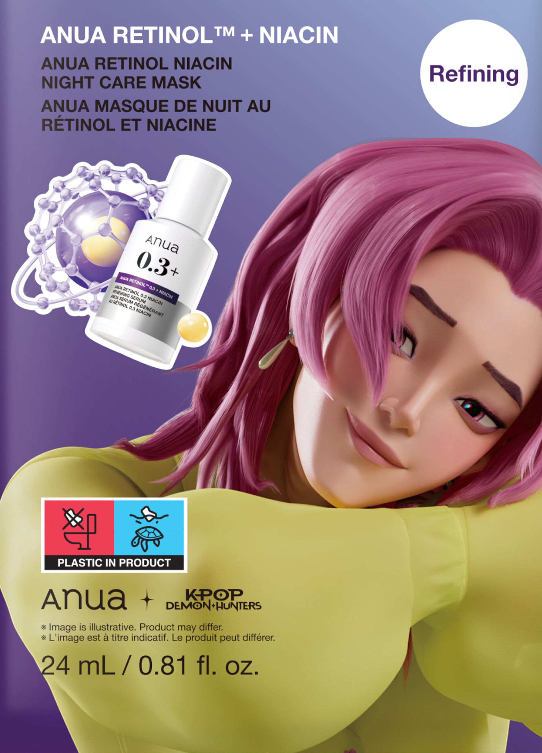 Retinol Niacin Night Care Mask 24Ml - Anua KPop Demon Hunters_0