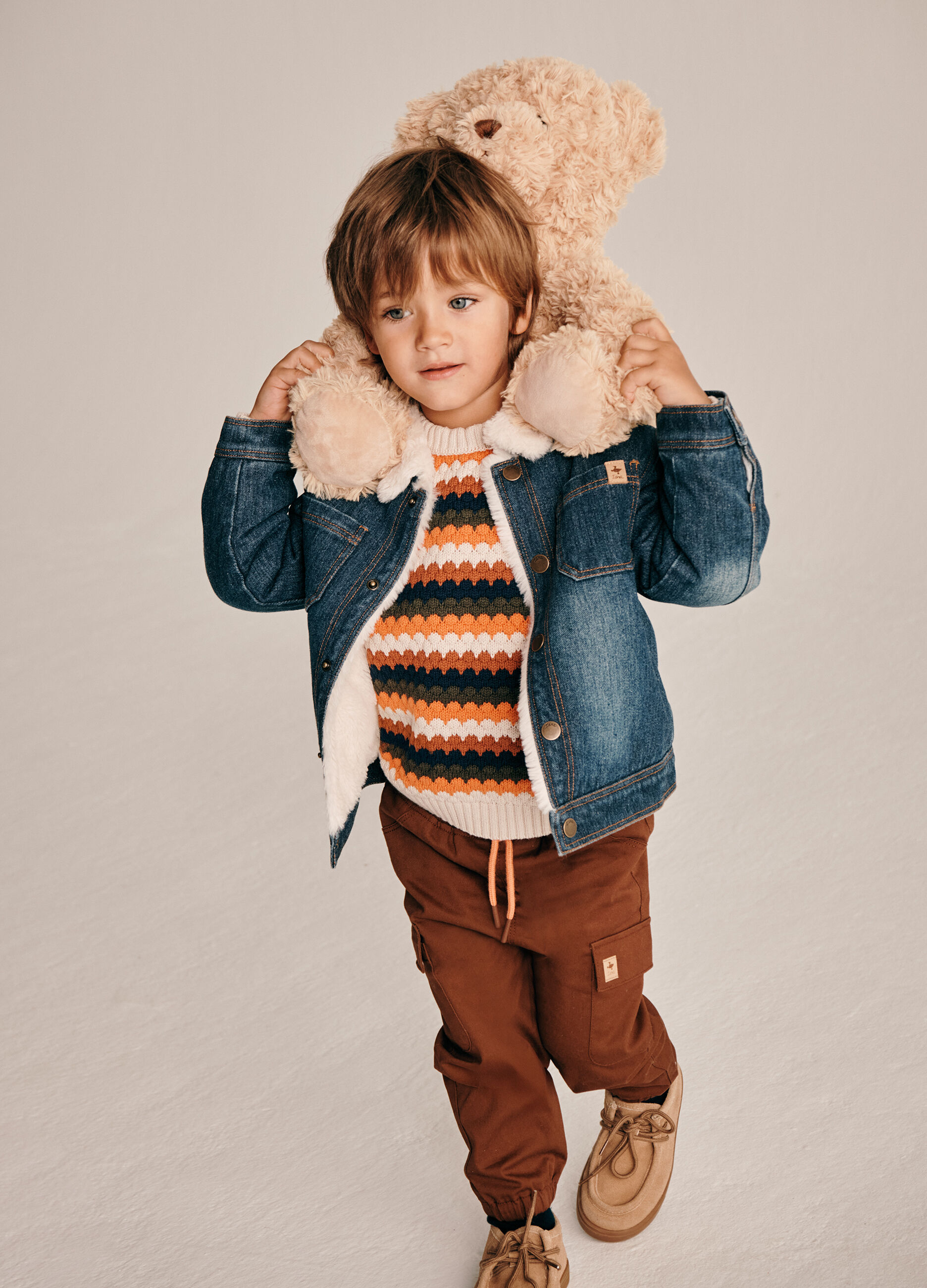 Giacca denim blu con interno in pelliccia_0