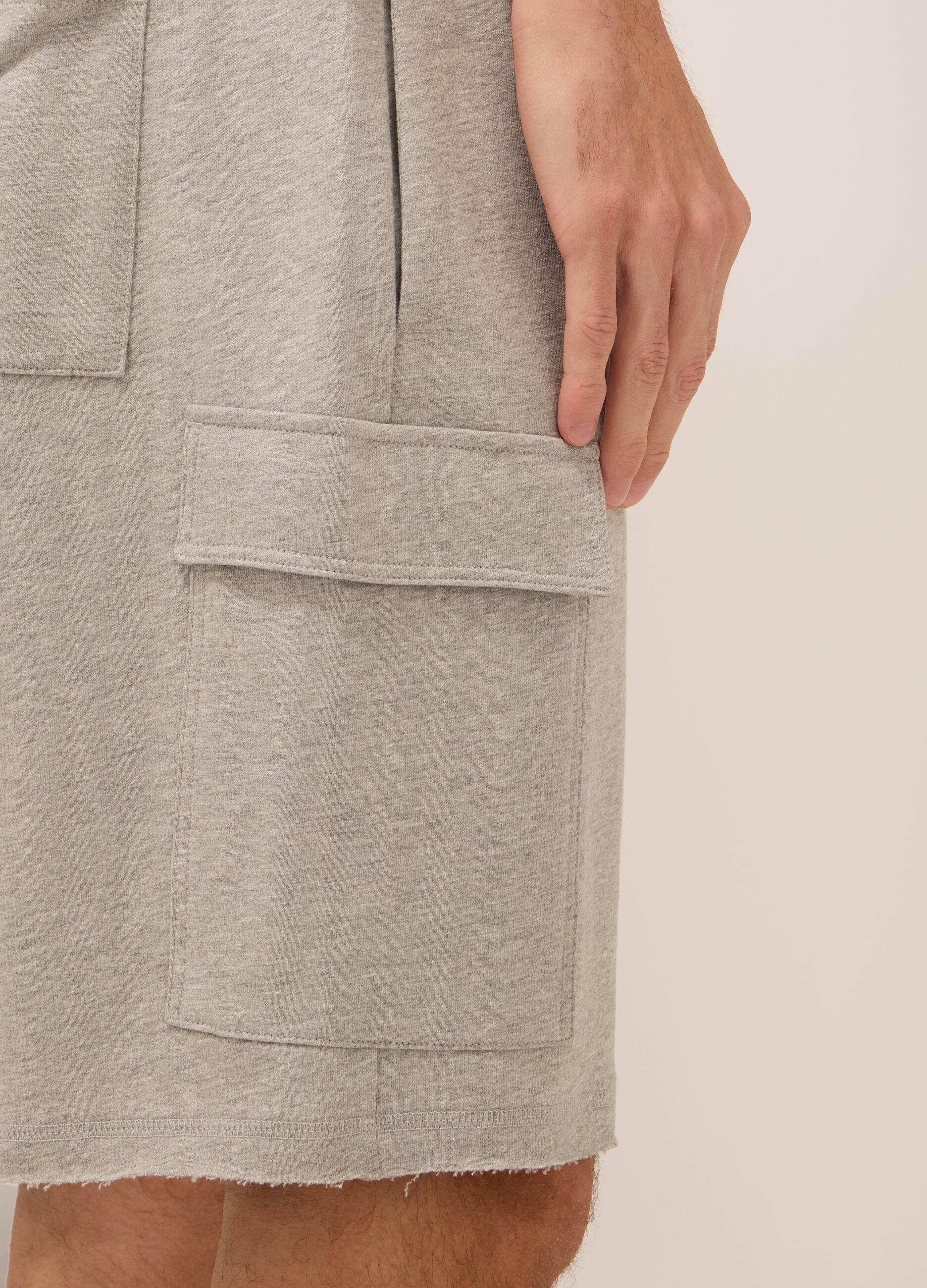 Shorts sportivi in felpa di cotone uomo_2