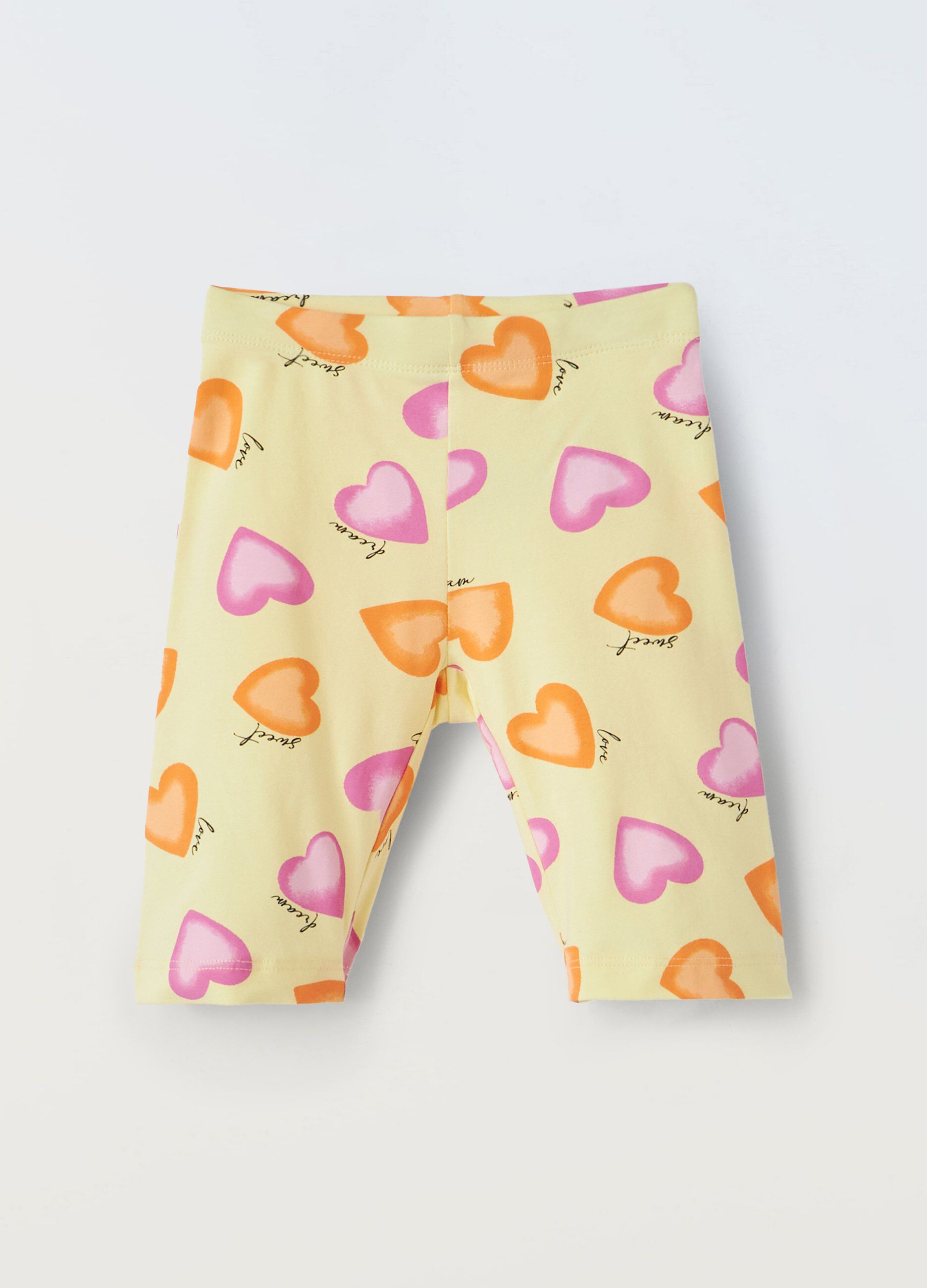 Leggings capri in cotone stretch bambina_0