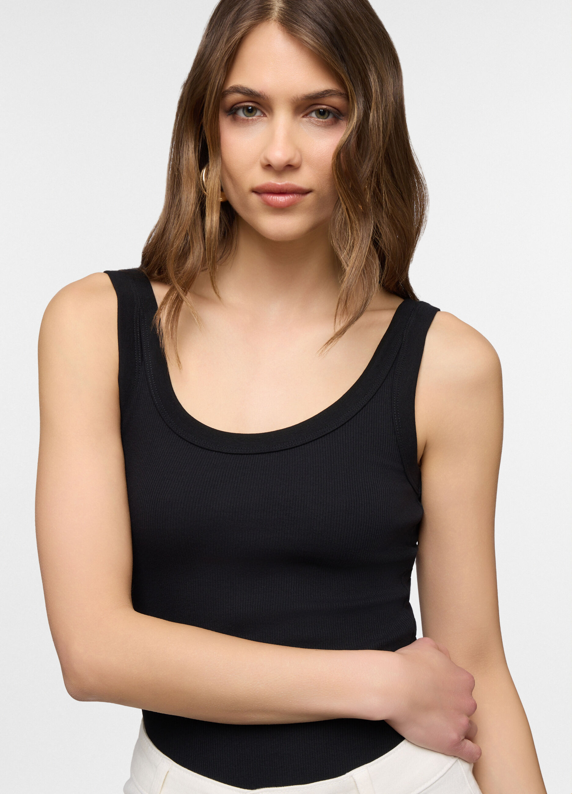 Canotta fitted in costina stretch donna_2
