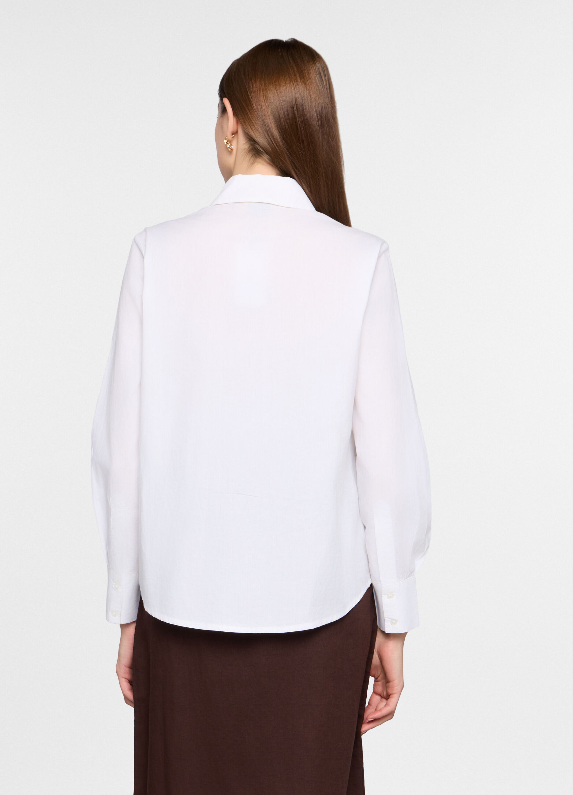 Camicia over fit con colletto alla francese donna_1