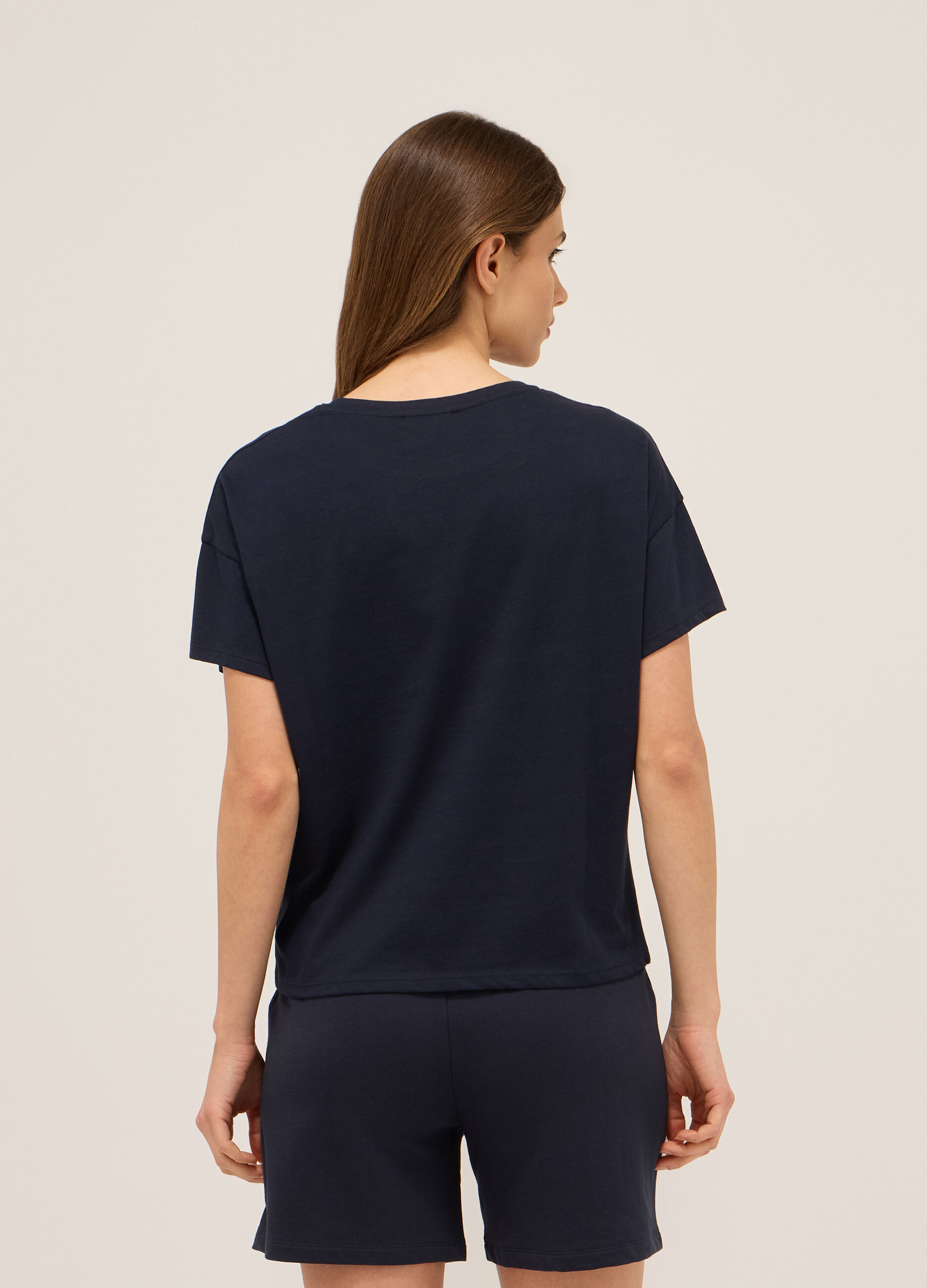 T-shirt in jersey di puro cotone donna_1