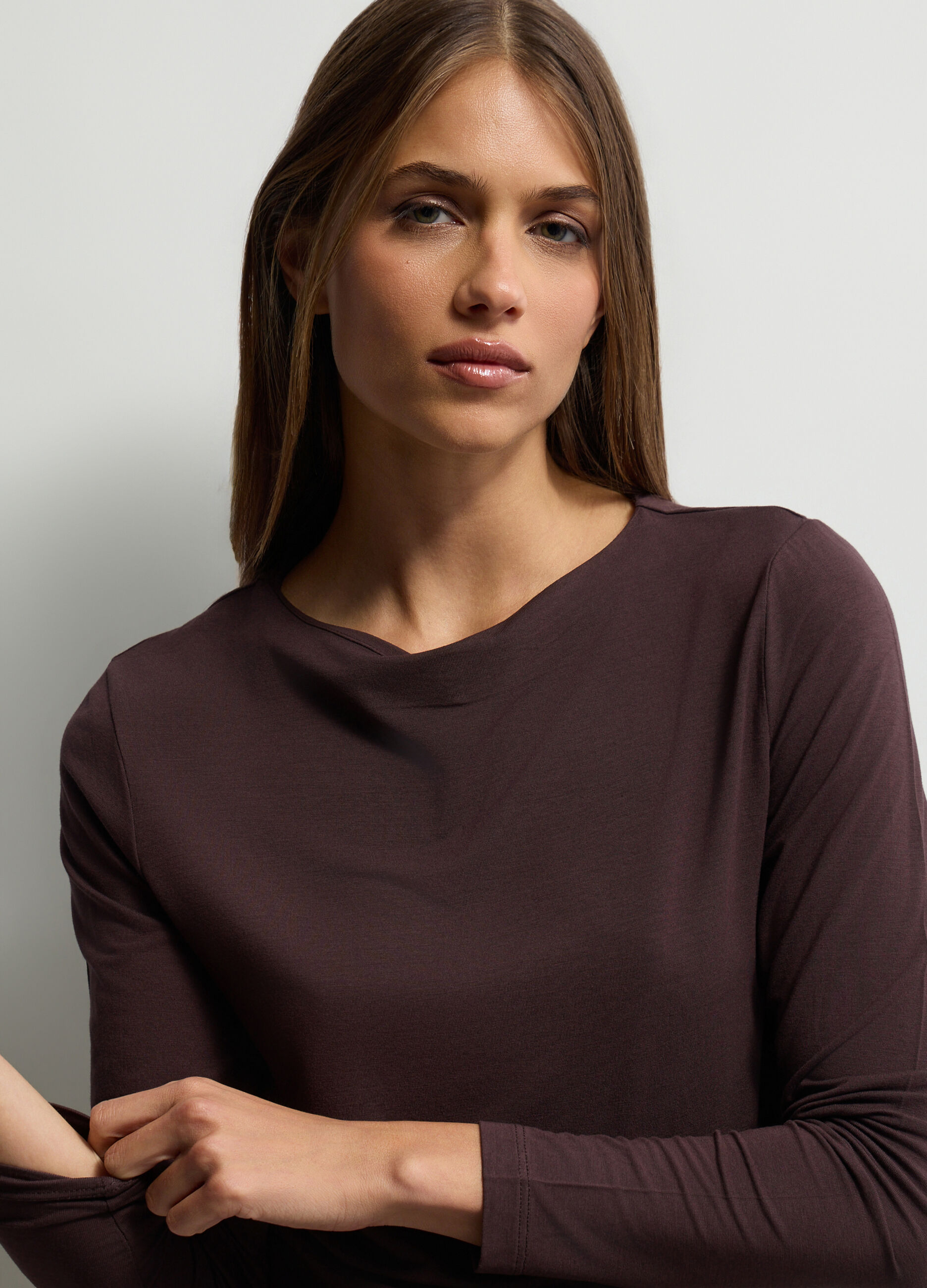 T-shirt girocollo stretch donna_2