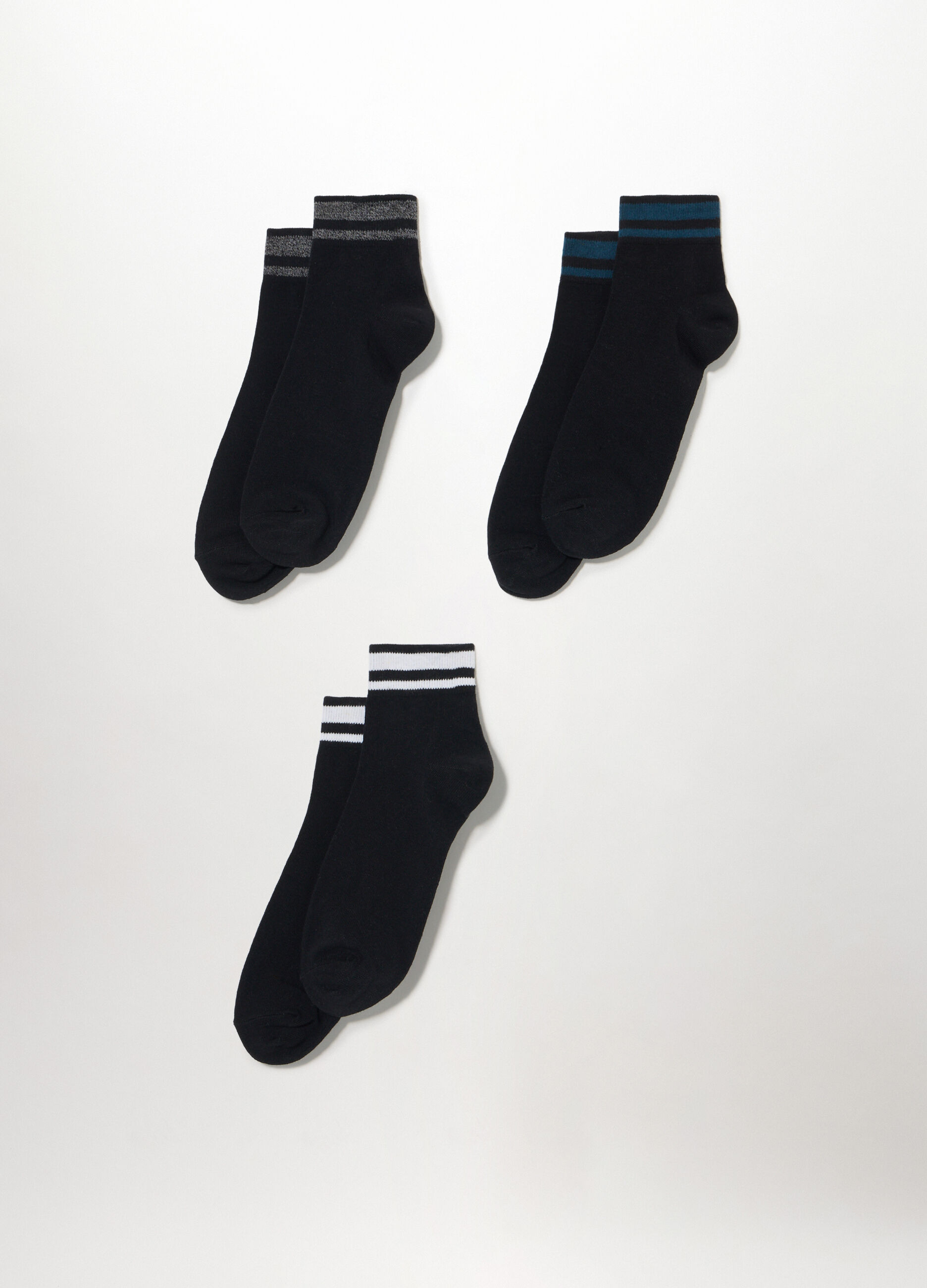 3 pack calzini con orlo a righe uomo_0