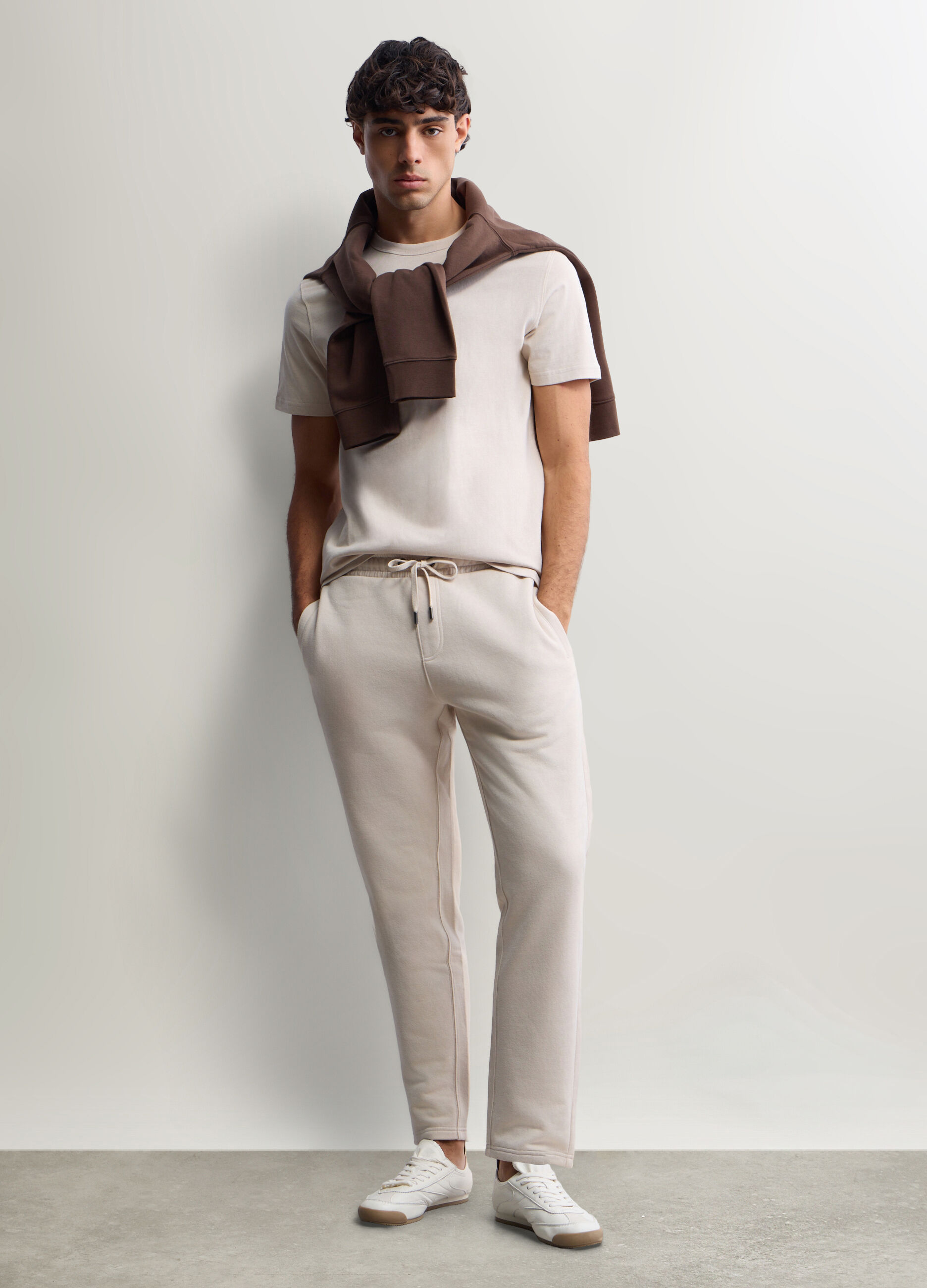 Jogger in felpa misto cotone uomo_0