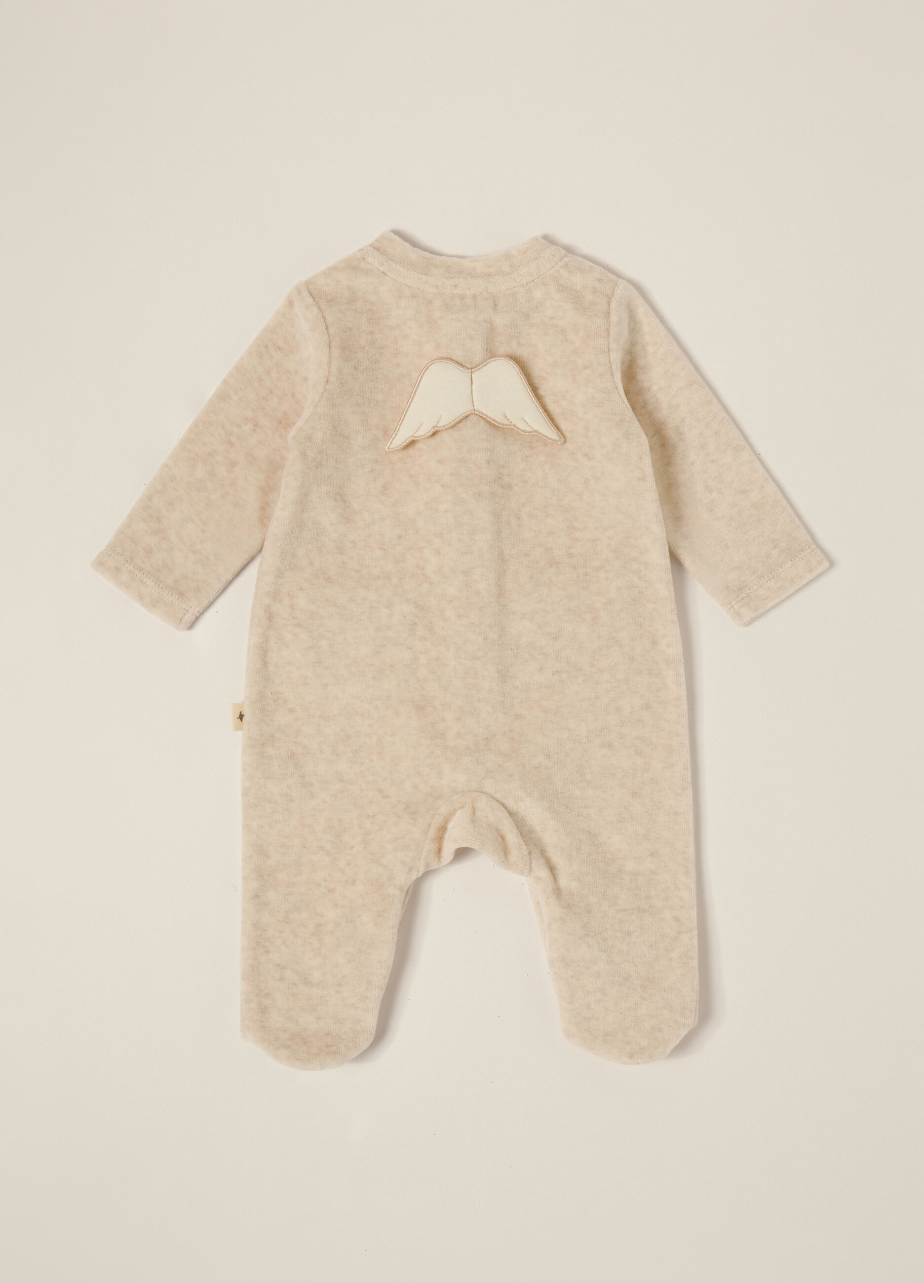 Tutina beige in misto cotone per neonato_2
