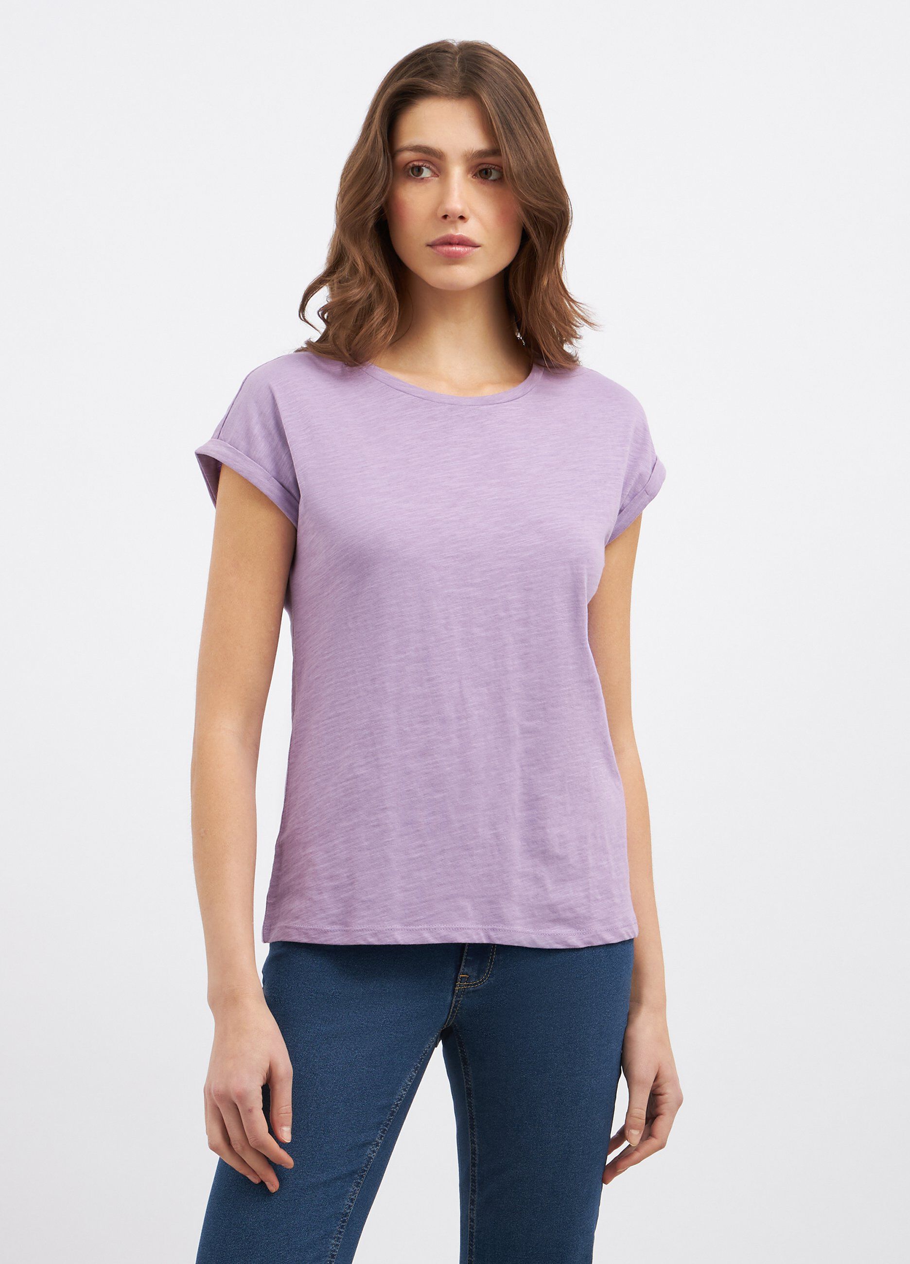 T-shirt in puro cotone slub donna_0
