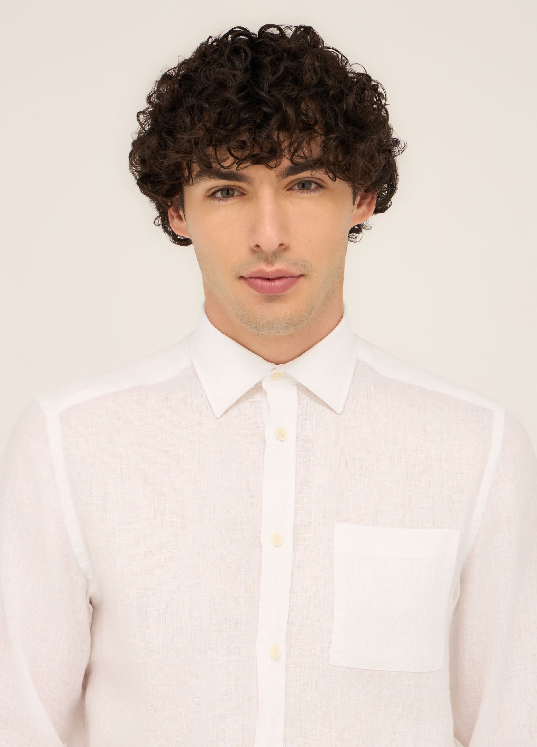 Camicia regular fit in puro lino uomo