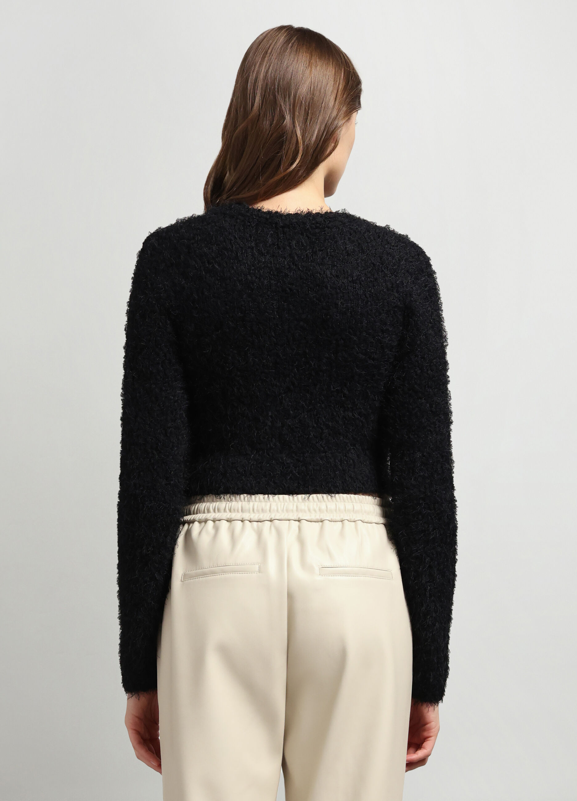 Cardigan cropped tricot donna_1