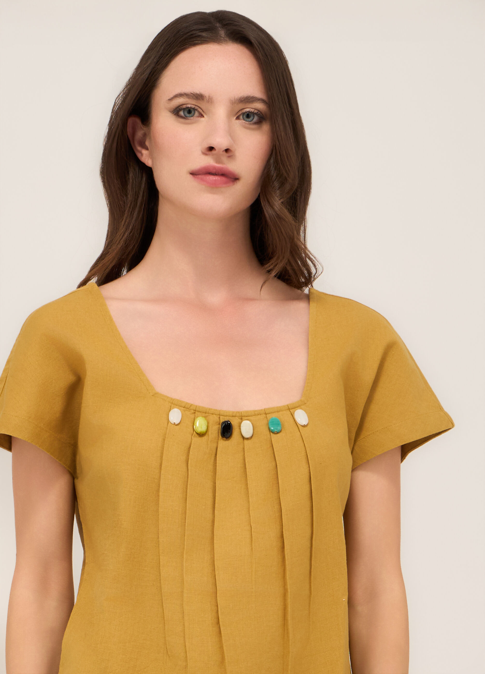Blusa misto lino donna