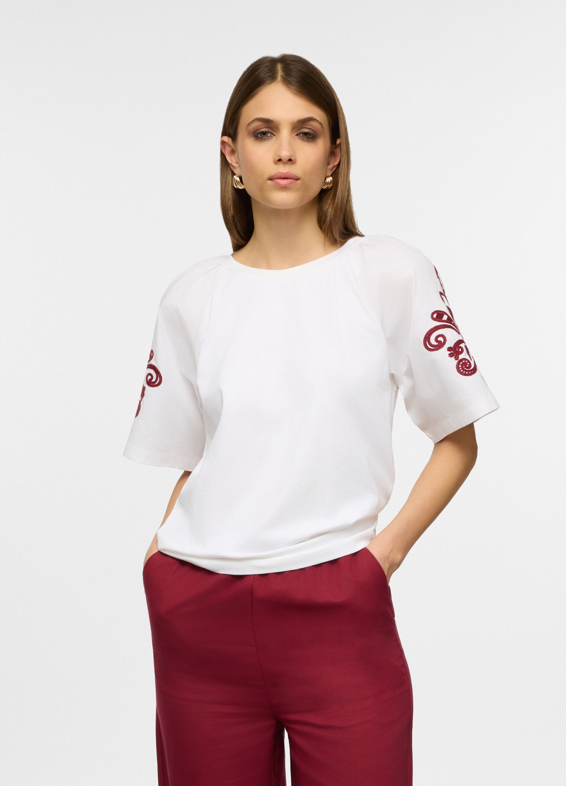 T-shirt girocollo stretch donna_0