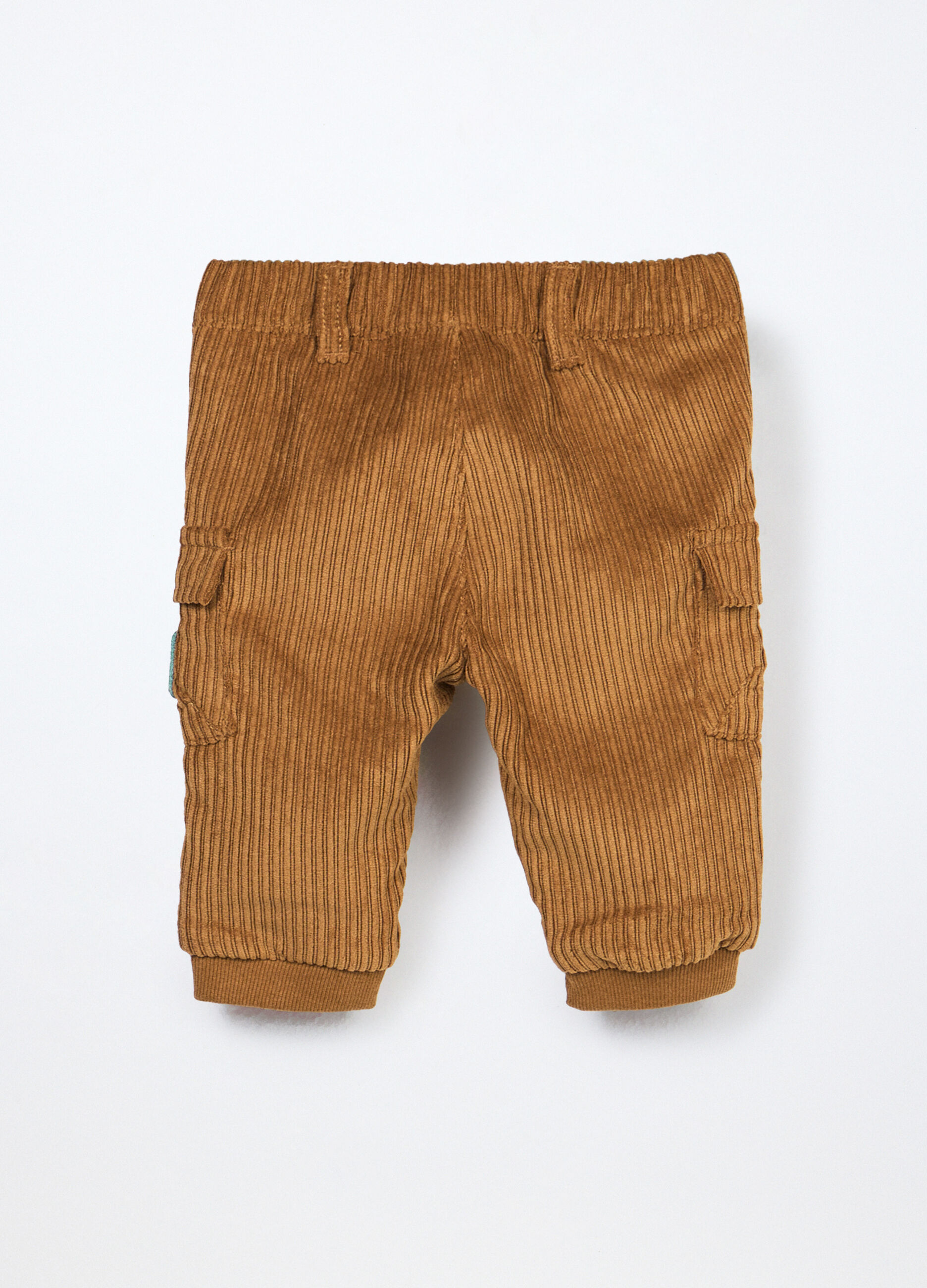 Pantaloni cargo in velluto a coste neonato_1