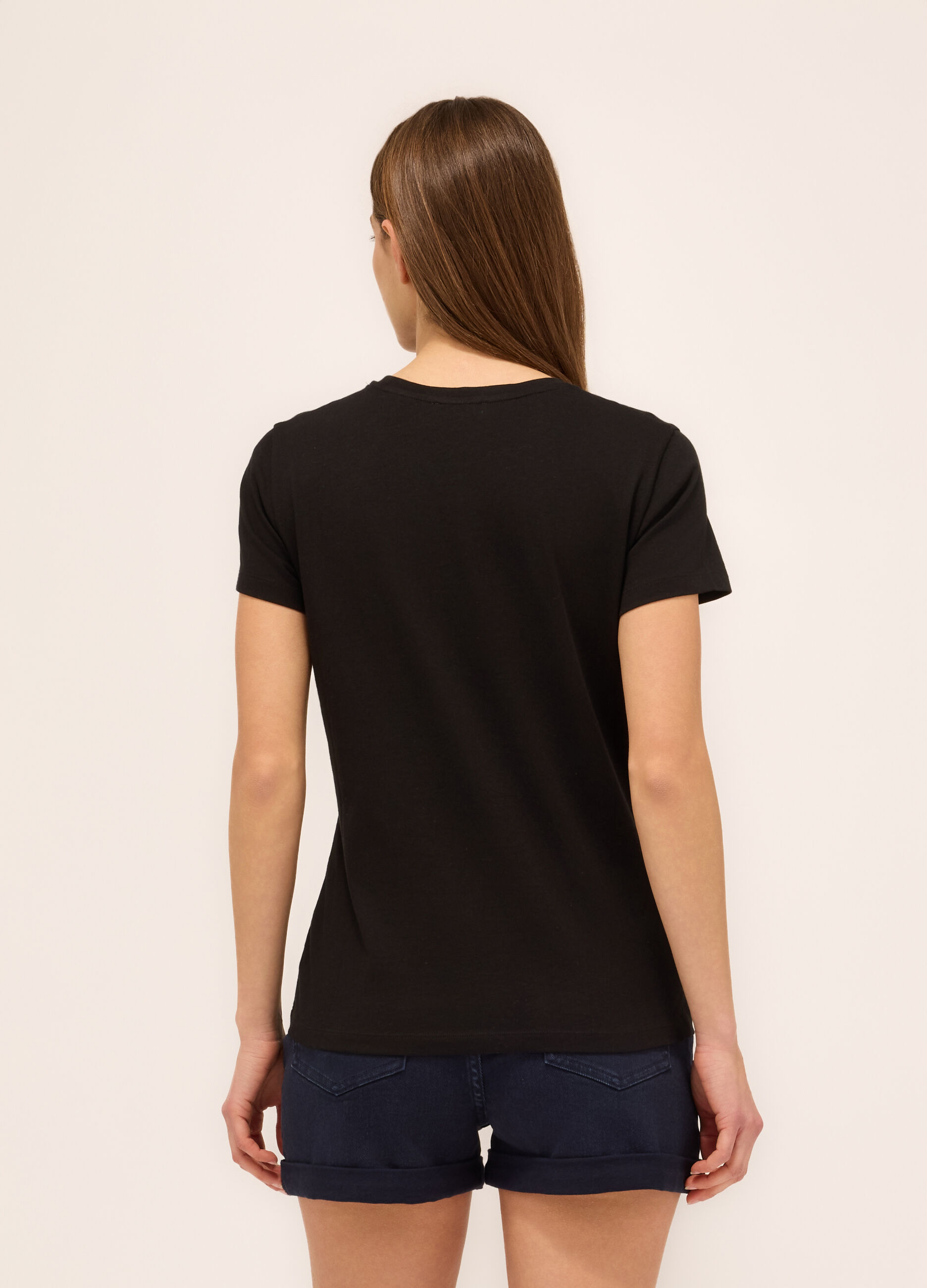 T-shirt in jersey di puro cotone donna_1