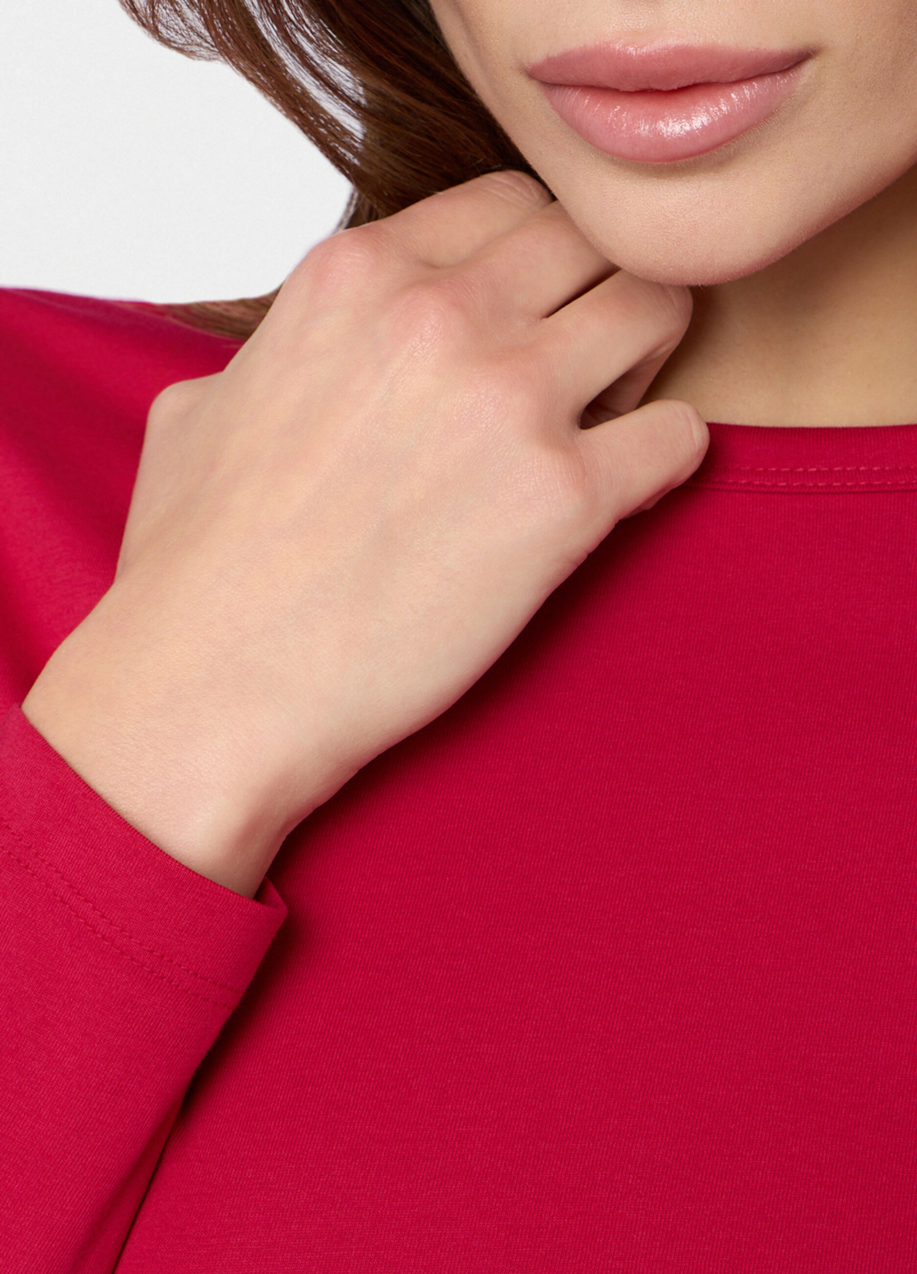 T-shirt in jersey di puro cotone donna_2