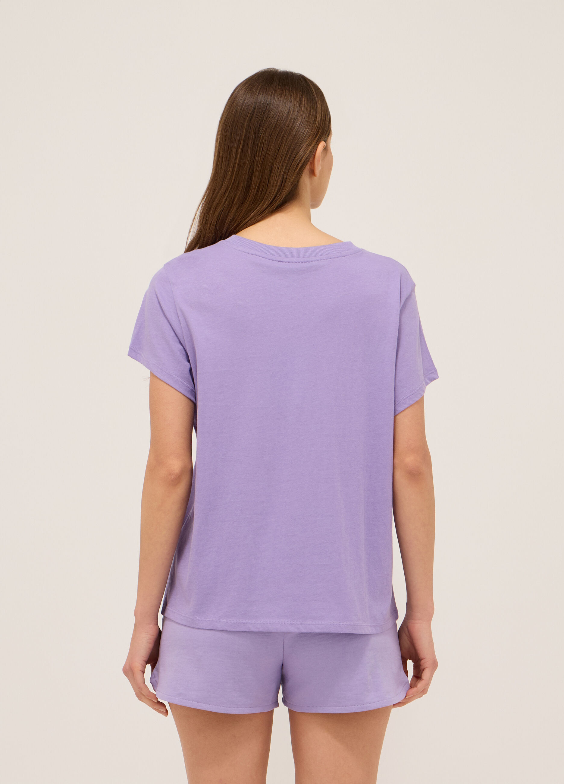 T-shirt in jersey di puro cotone donna_1
