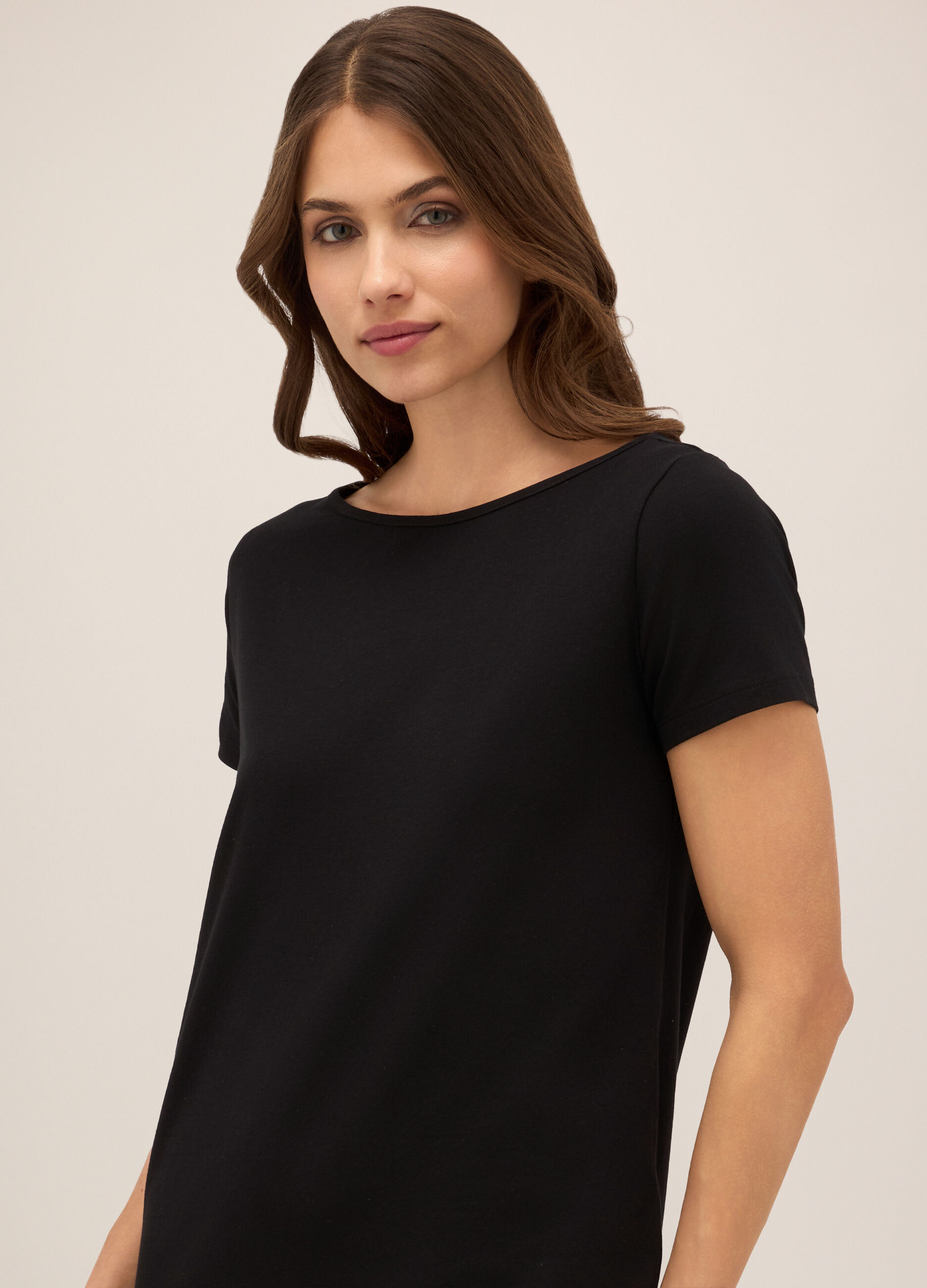 Abito corto in cotone stretch donna_2