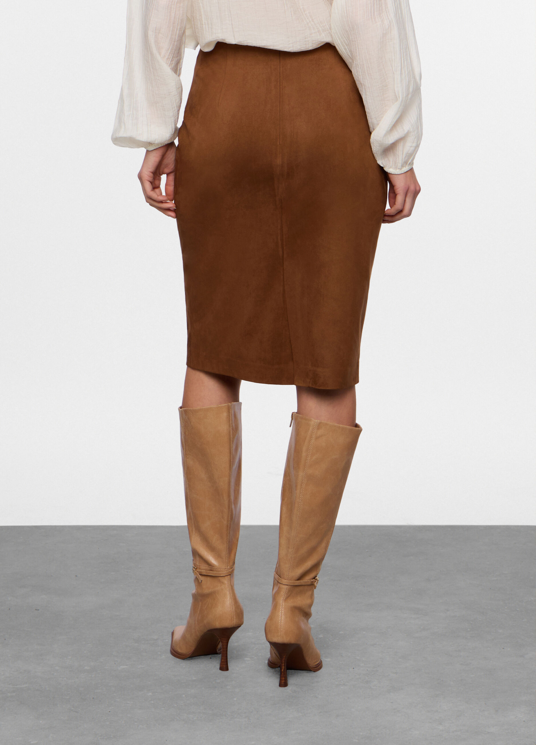 Gonna effetto scamosciato donna_1