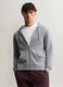 Felpa con zip e cappuccio in misto cotone uomo_0