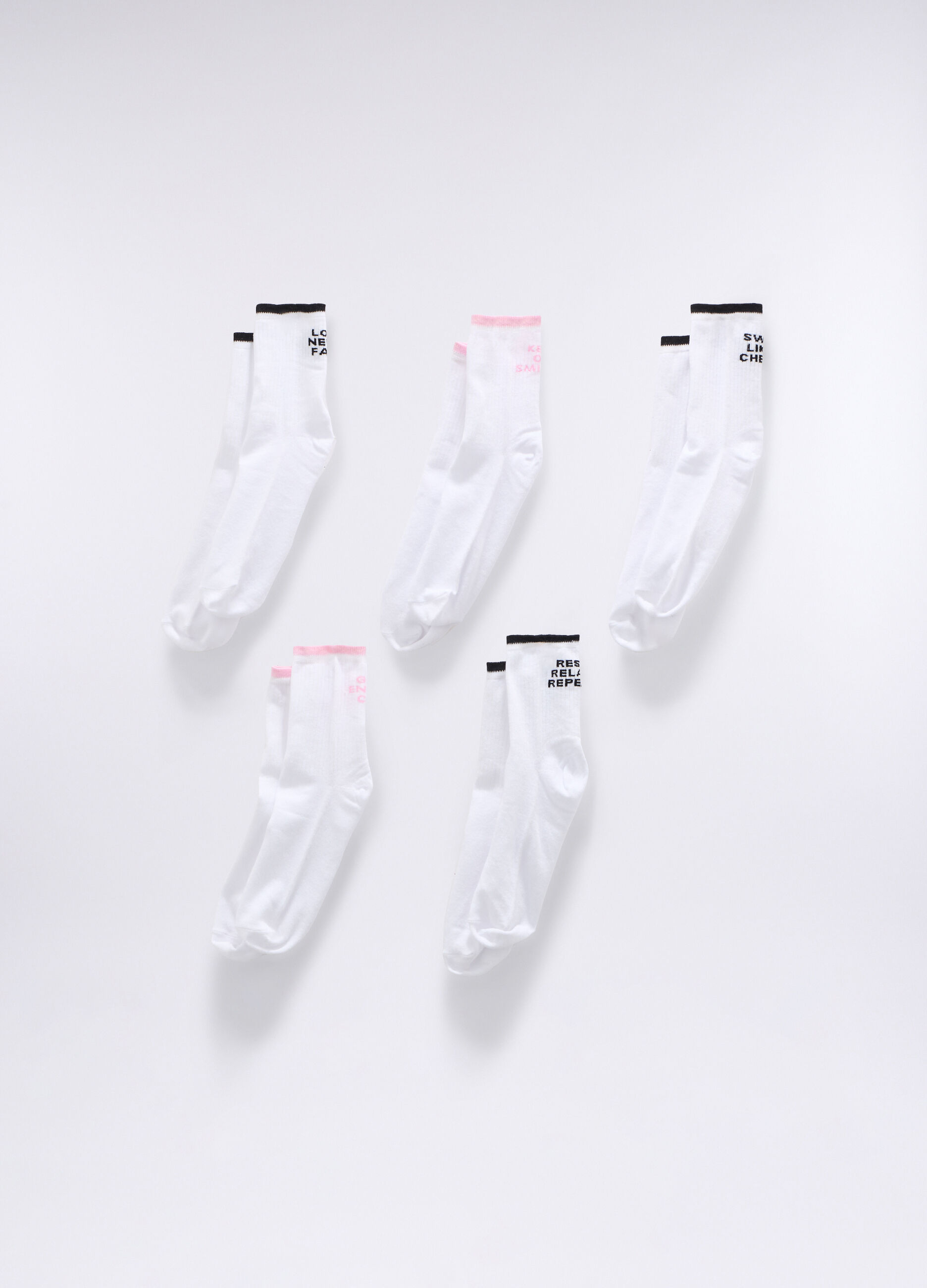 Pack 5 calze in jersey di cotone stretch donna_0