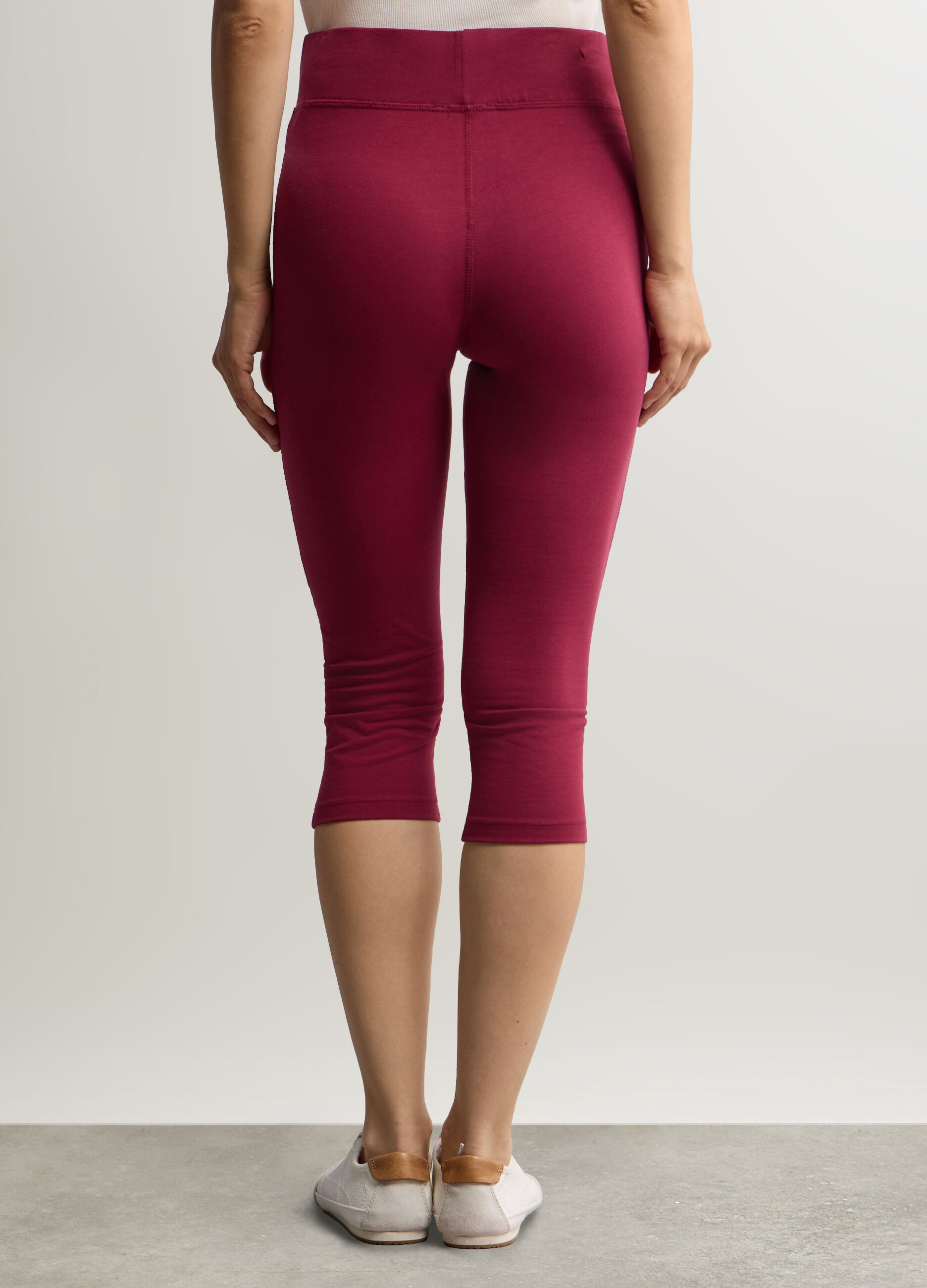 Leggings Capri Slim Fit in jersey di cotone stretch donna_2