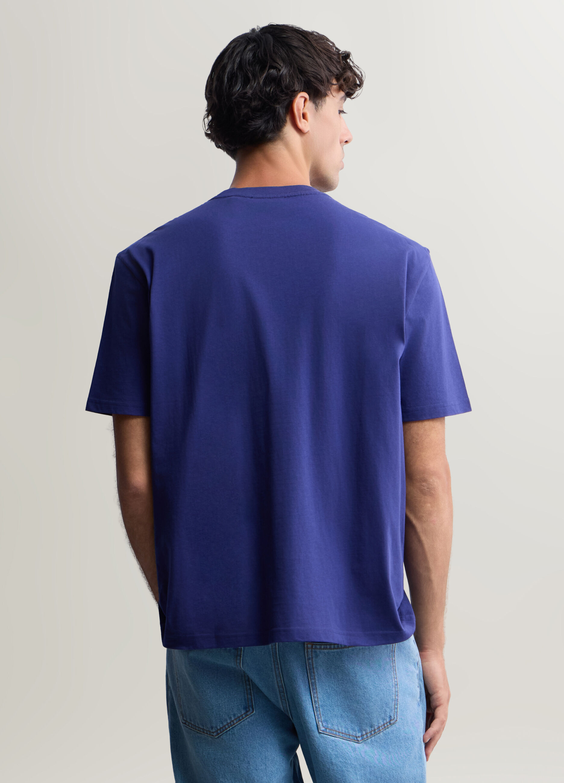 T-shirt girocollo in cotone con stampa Hokusai uomo_1