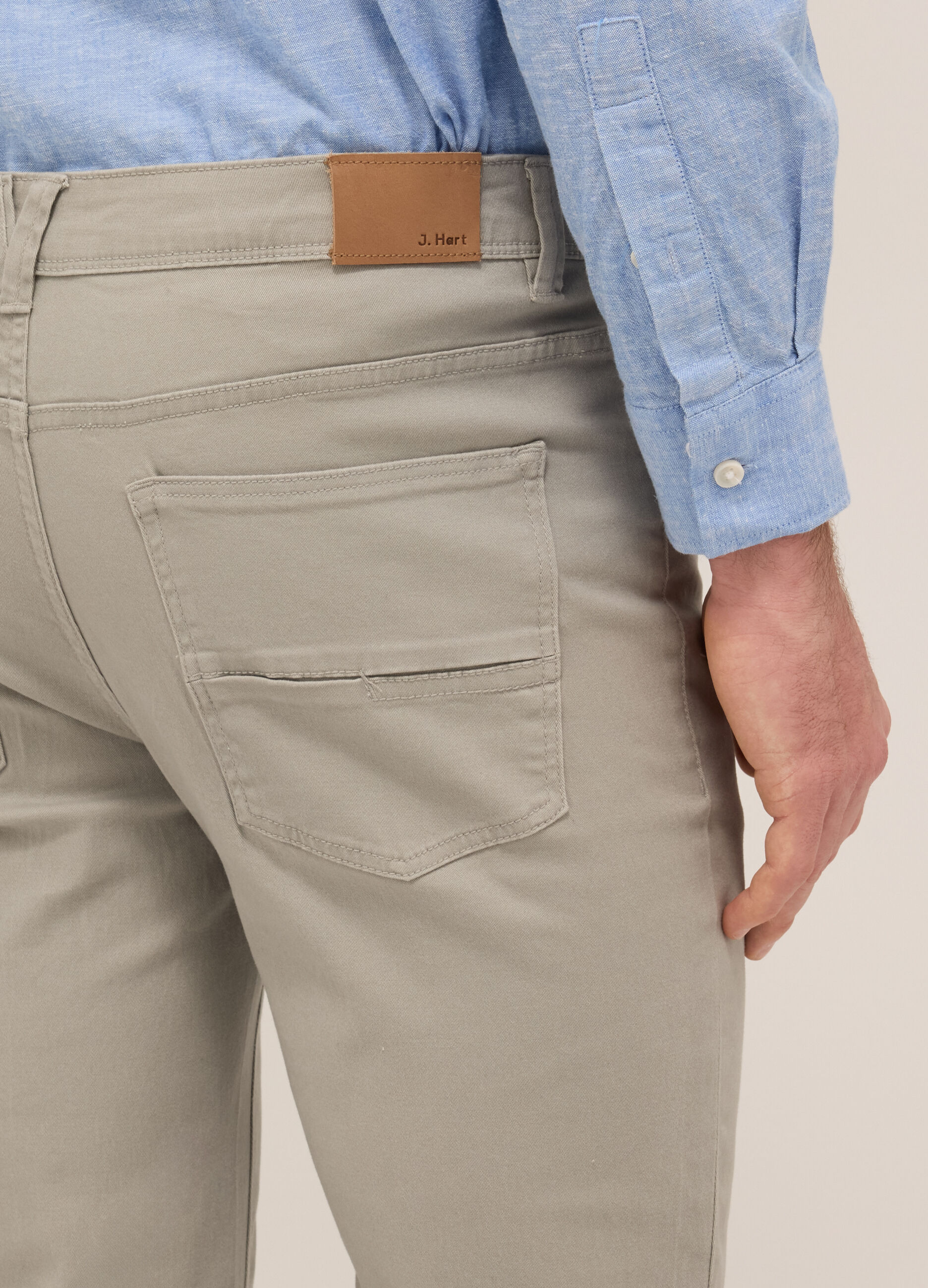 Pantalone 5 tasche in twill di cotone uomo_2