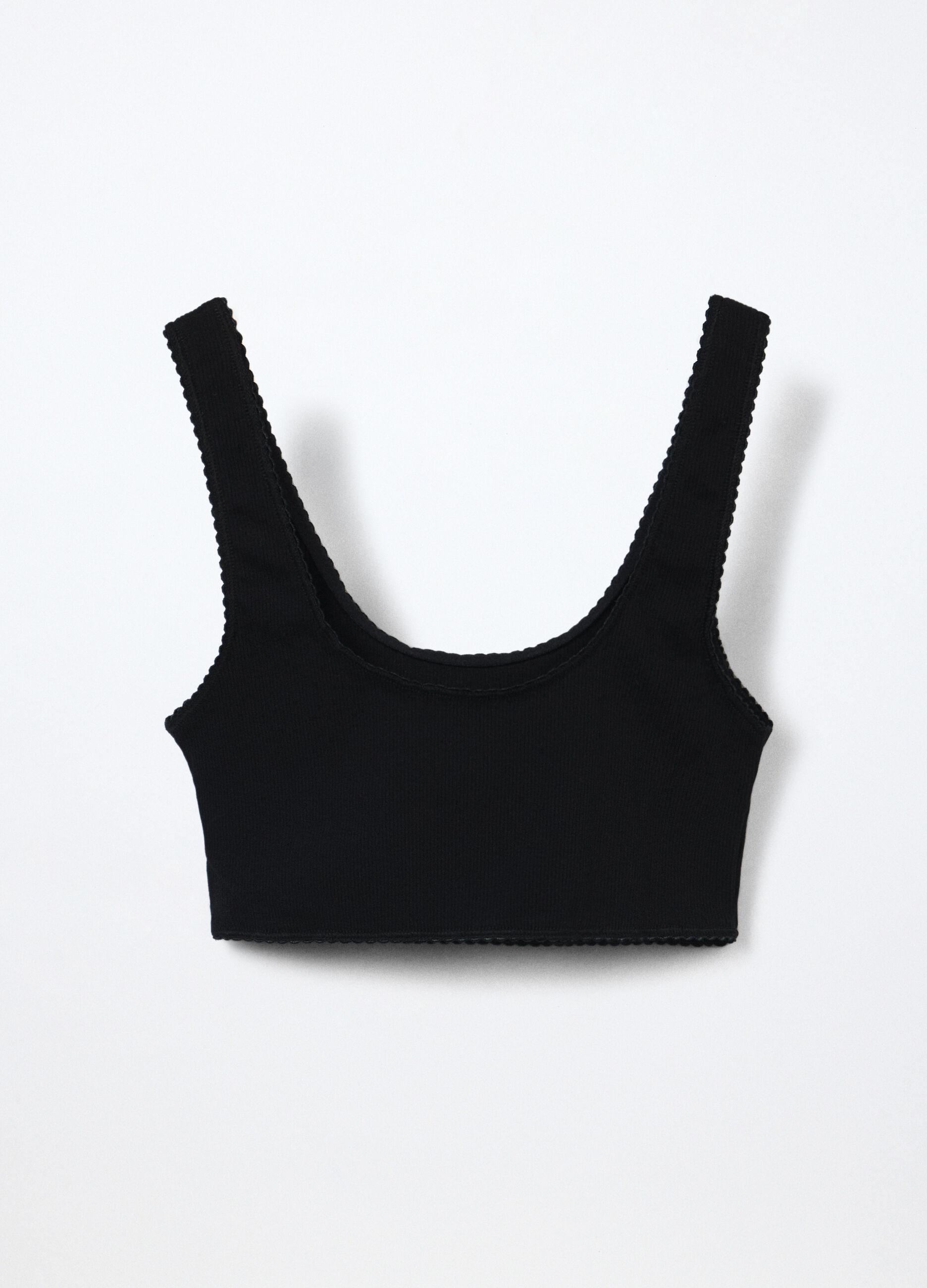 Top in costina di cotone stretch ragazza_1