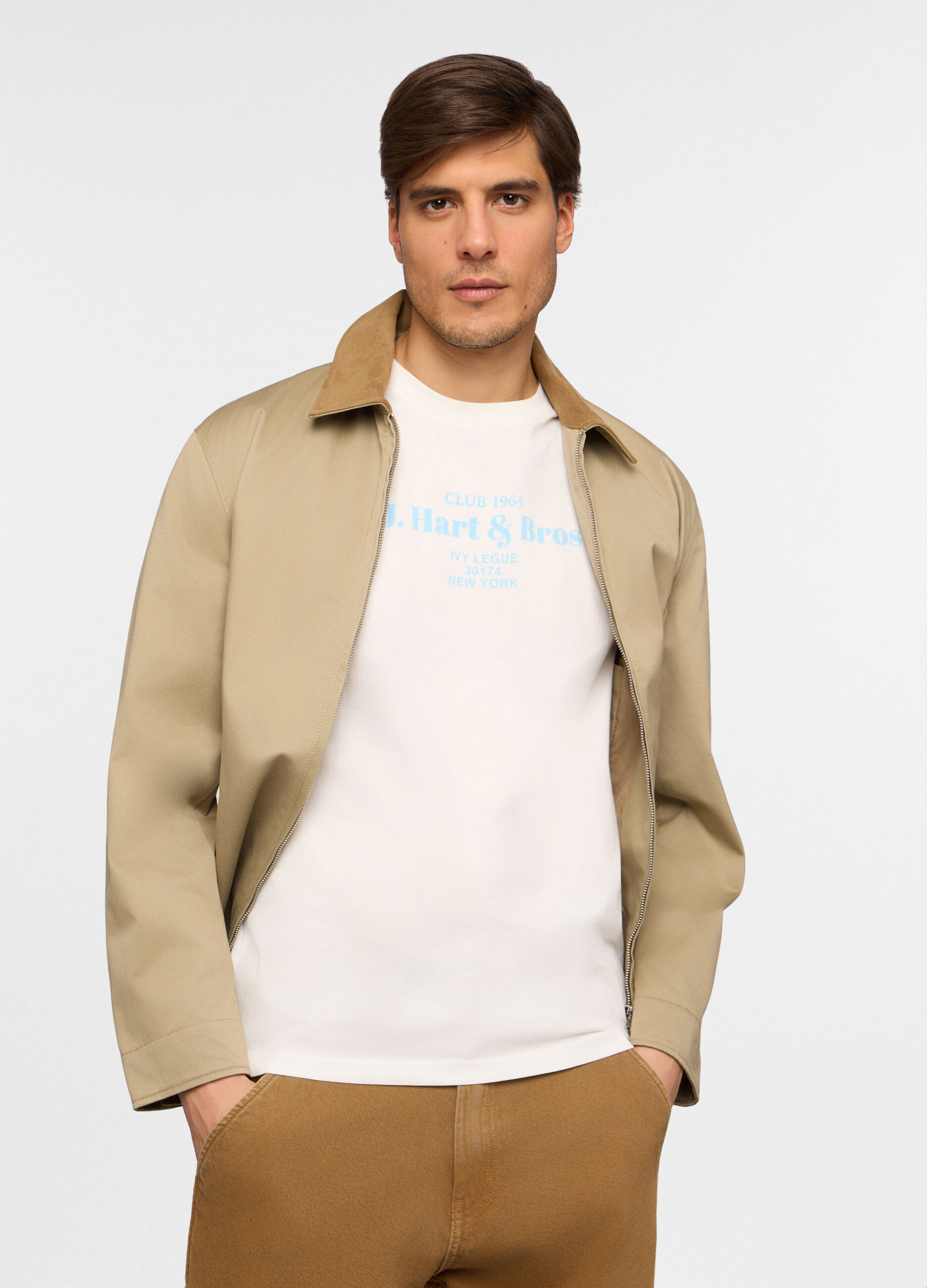 T-shirt girocollo con stampa logo uomo_0