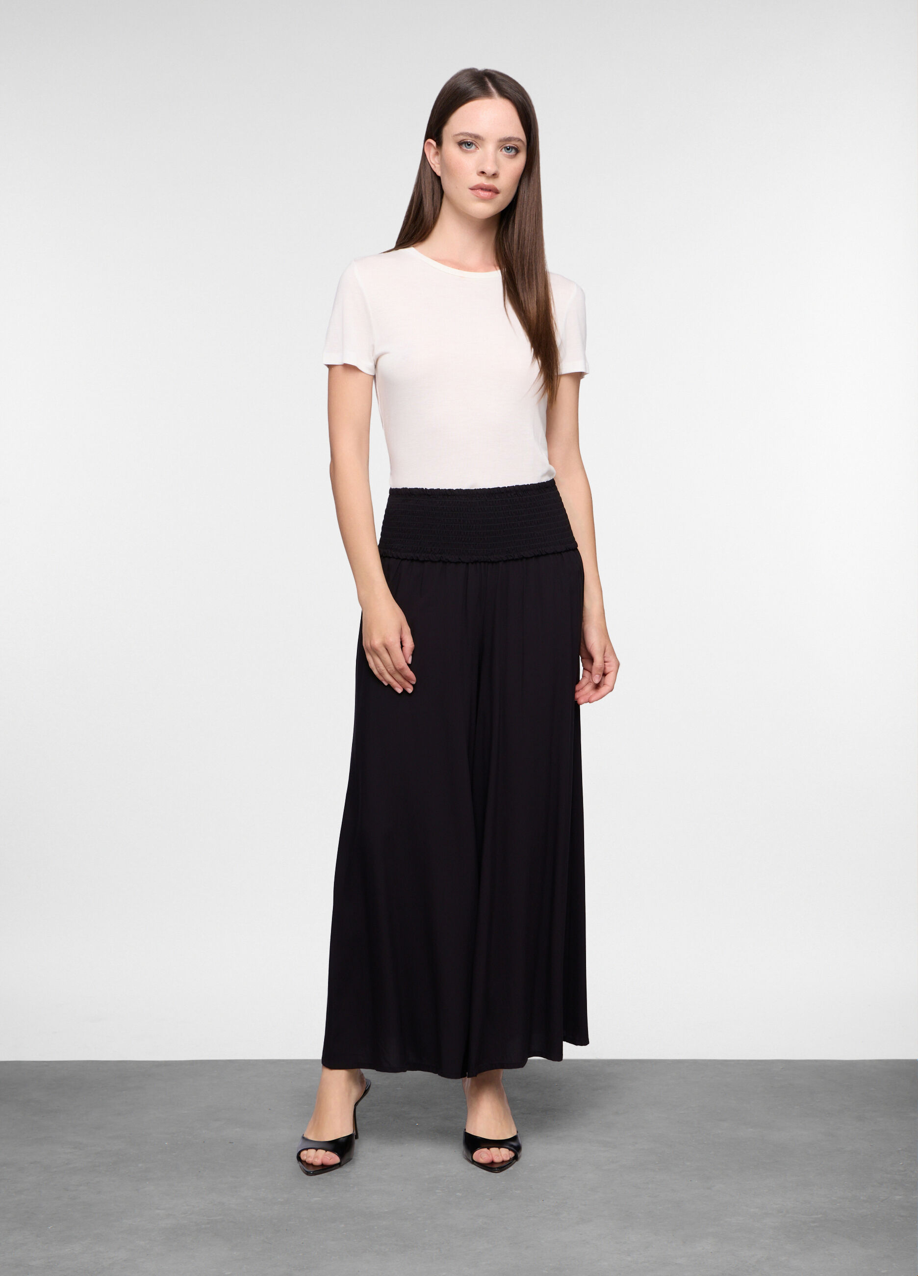 Pantaloni Wide Leg in pura viscosa donna_0