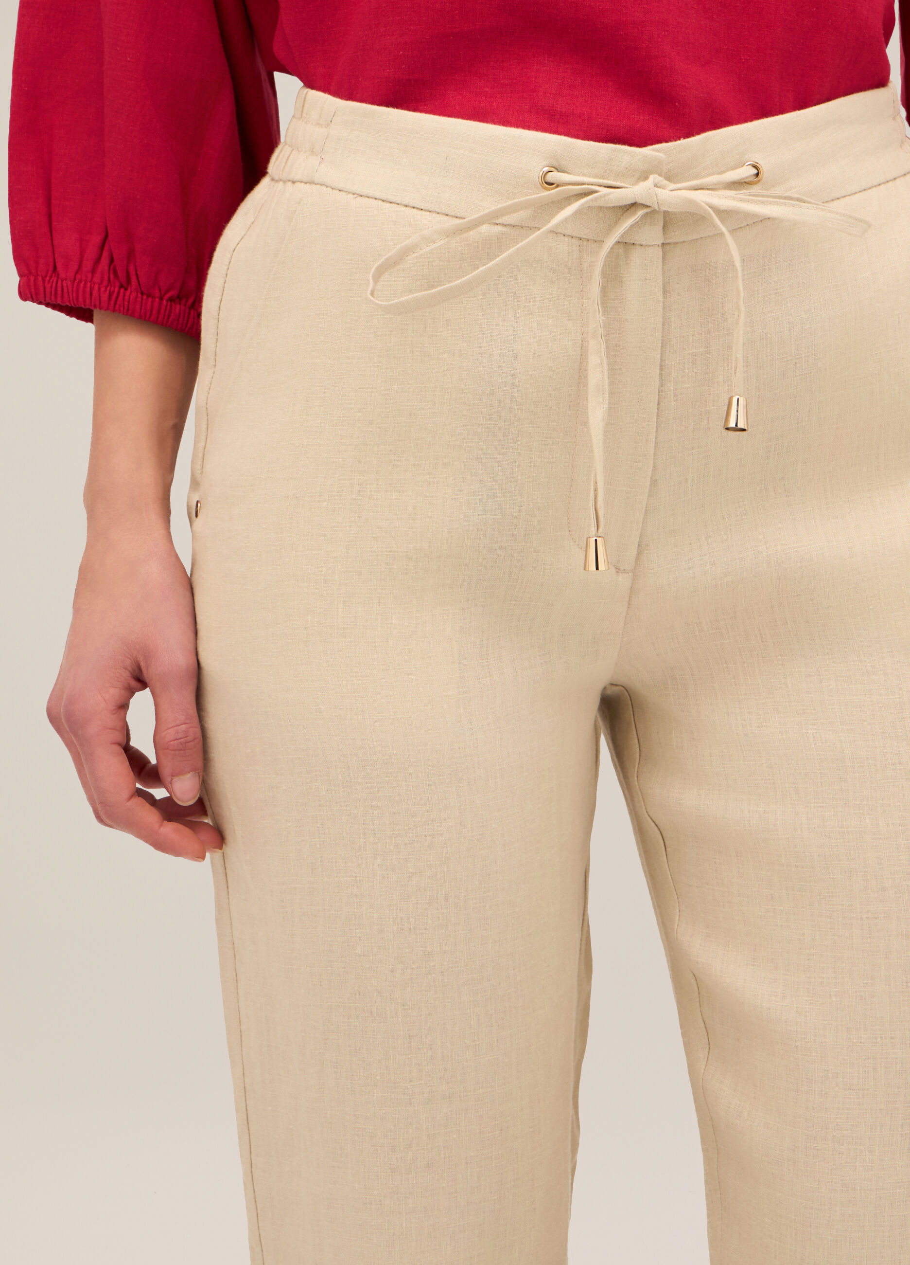 Pantaloni in puro lino donna_2