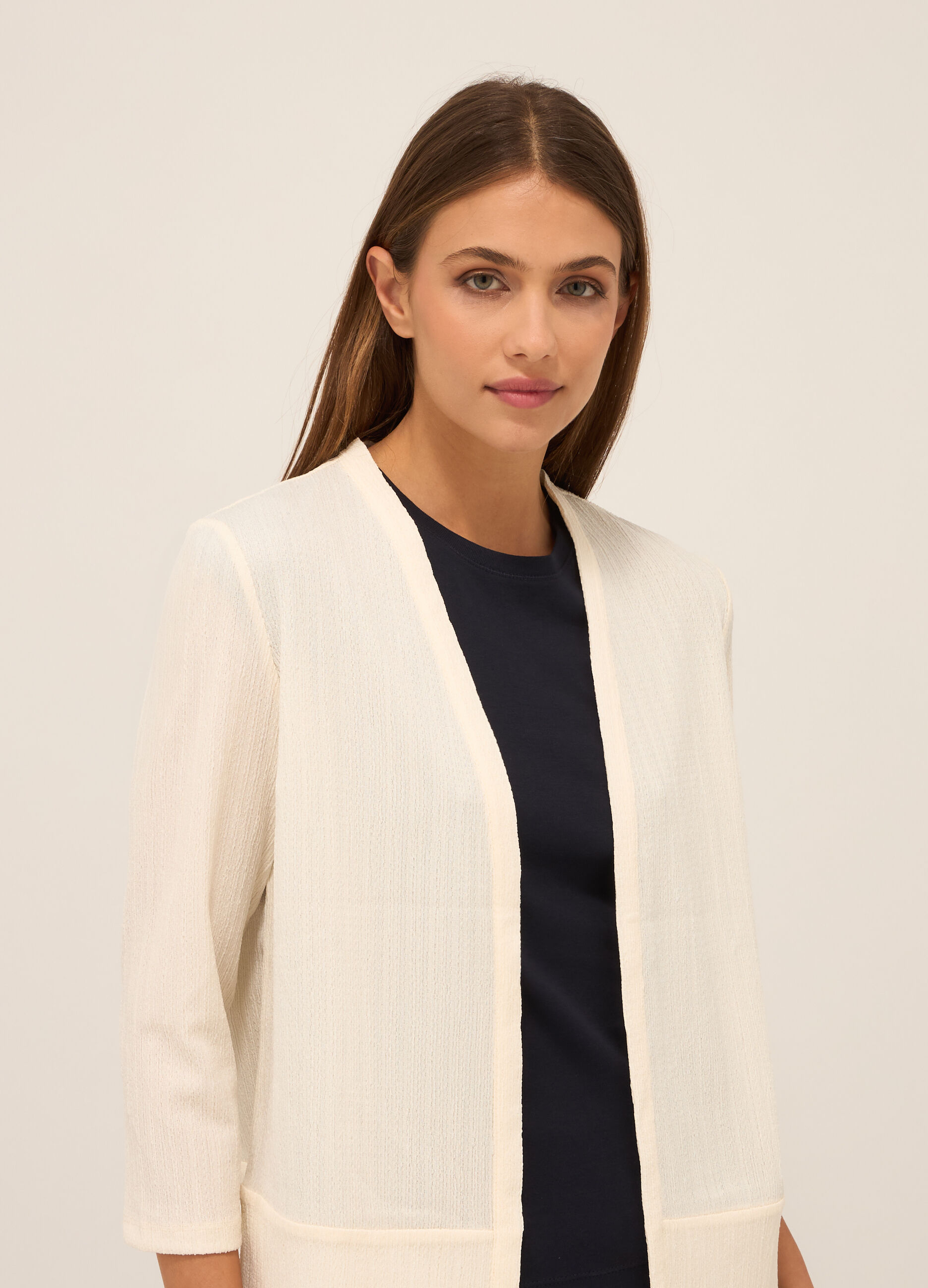 Giacca con lavorazione jacquard donna_2