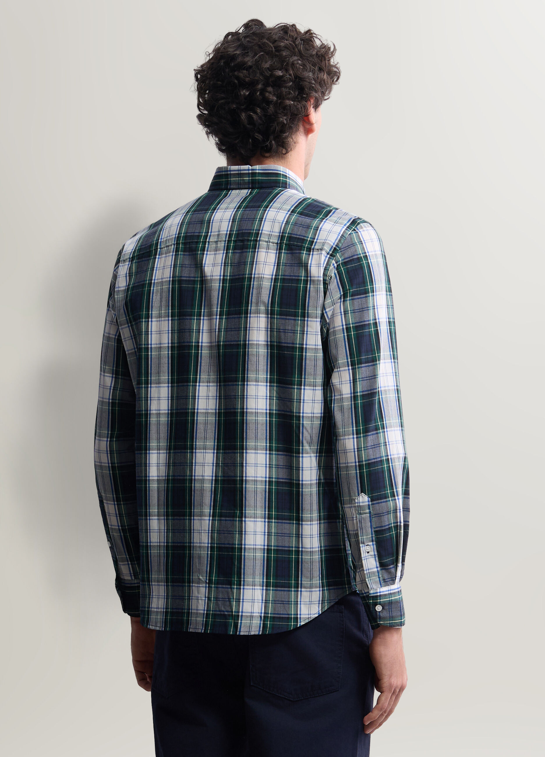 Camicia regular fit in misto cotone uomo_1