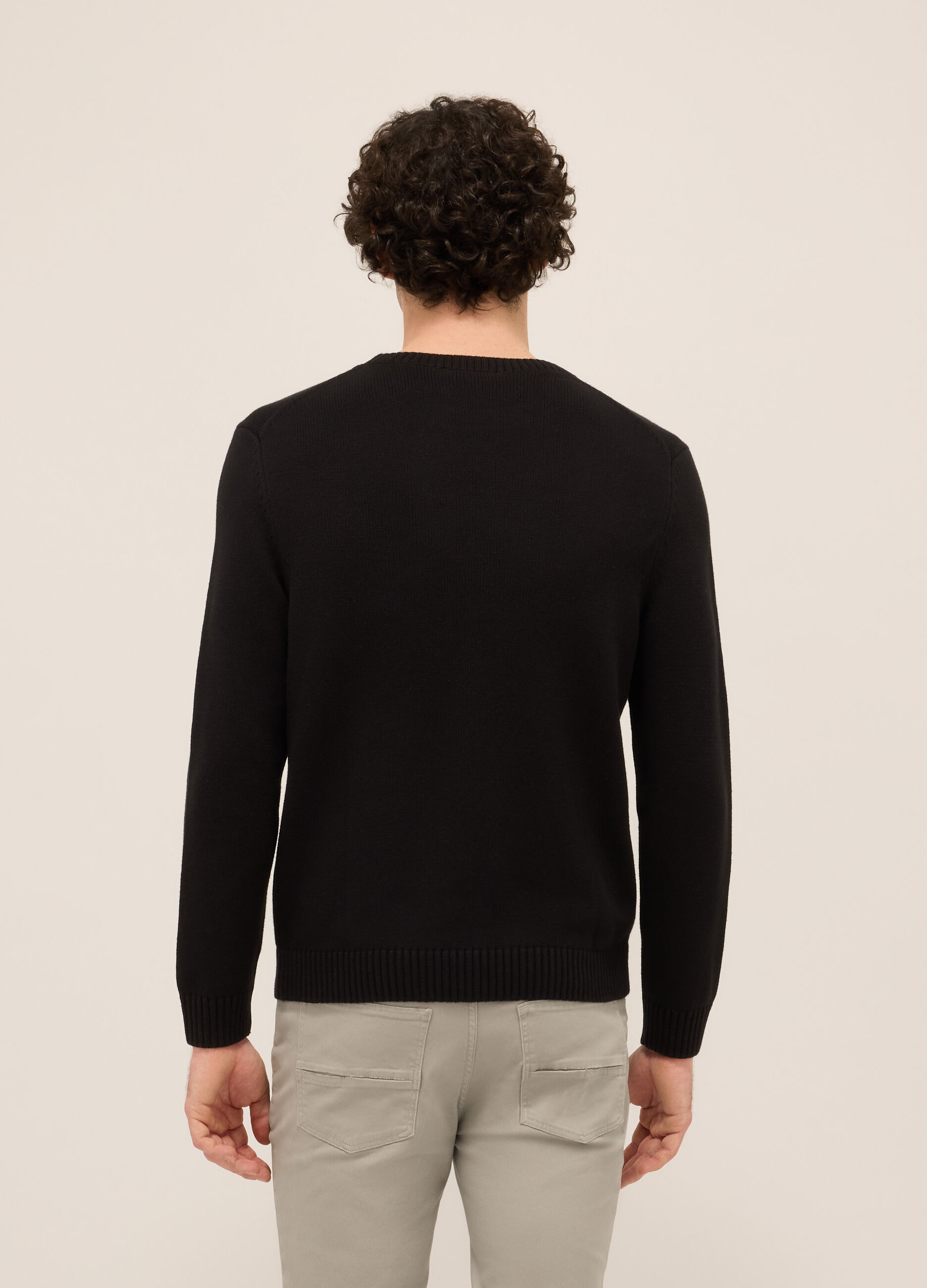 Maglione girocollo in misto cotone uomo_1