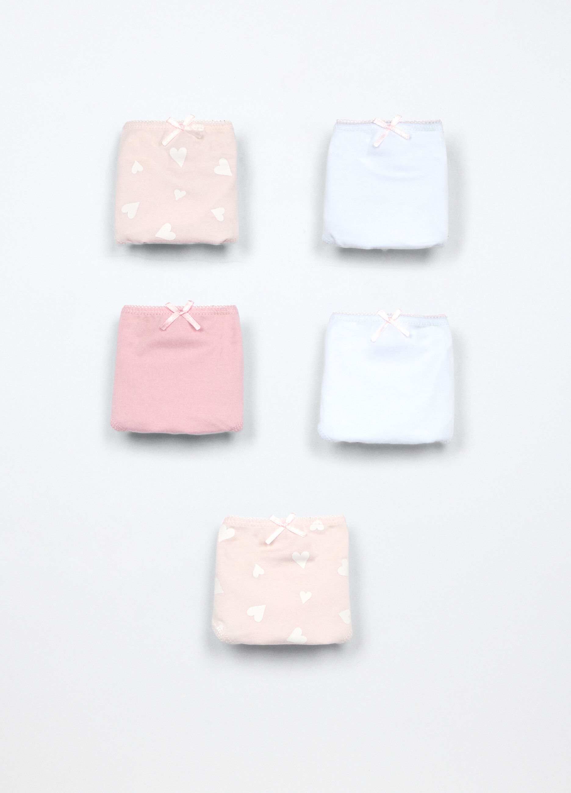 Pack 5 slip in jersey di puro cotone bambina_0