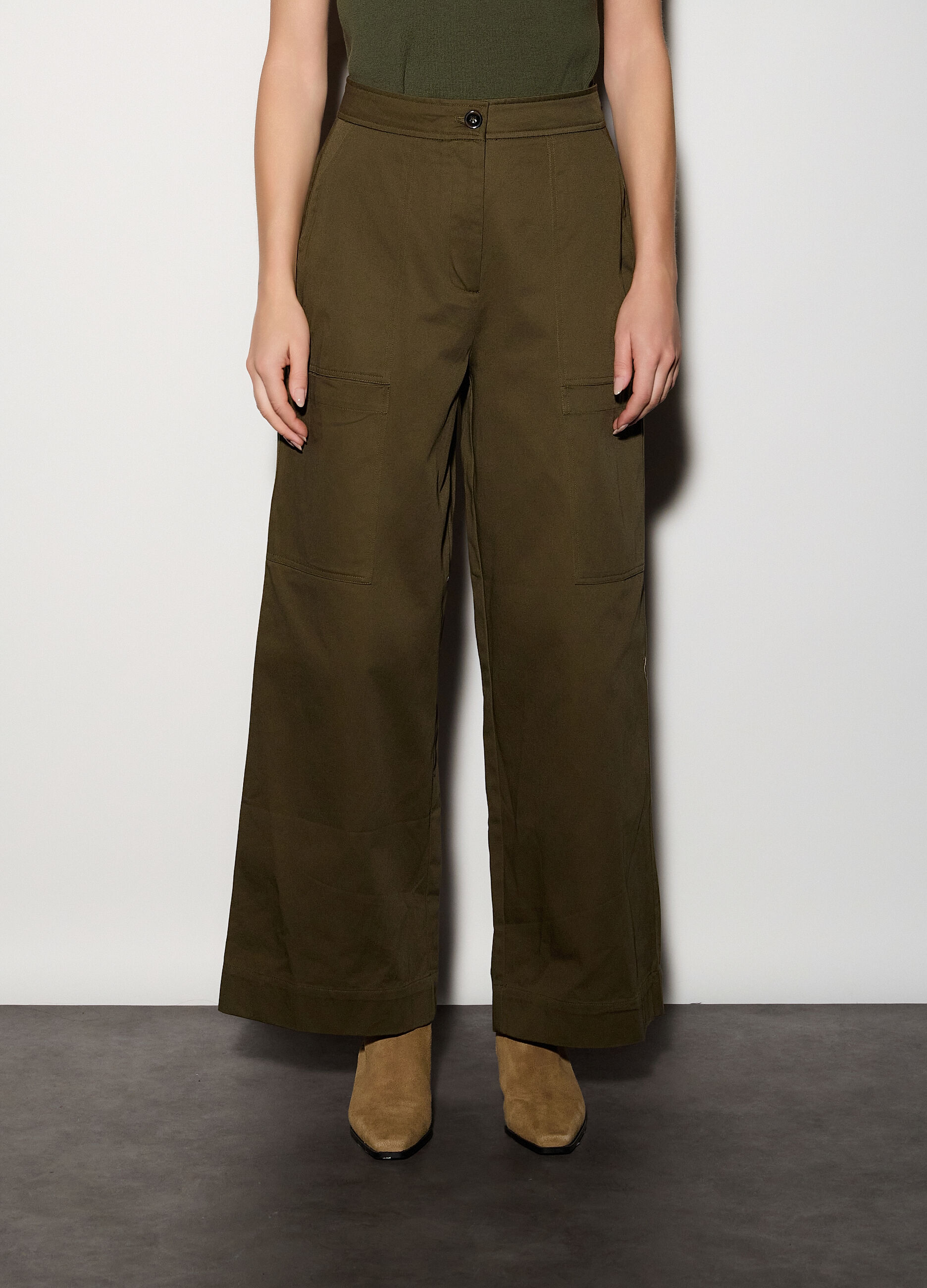 Pantaloni cargo straight fit donna_1